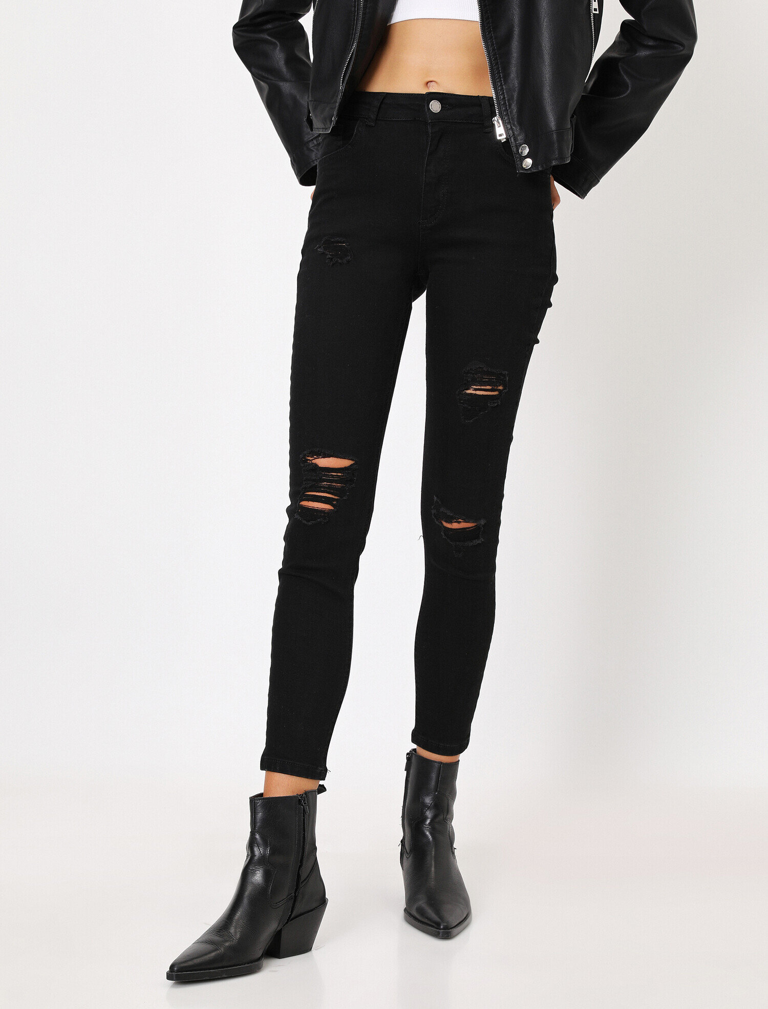   Carmen Yüksek Bel Comfort Strech Yırtık Detaylı Jean Pantolon