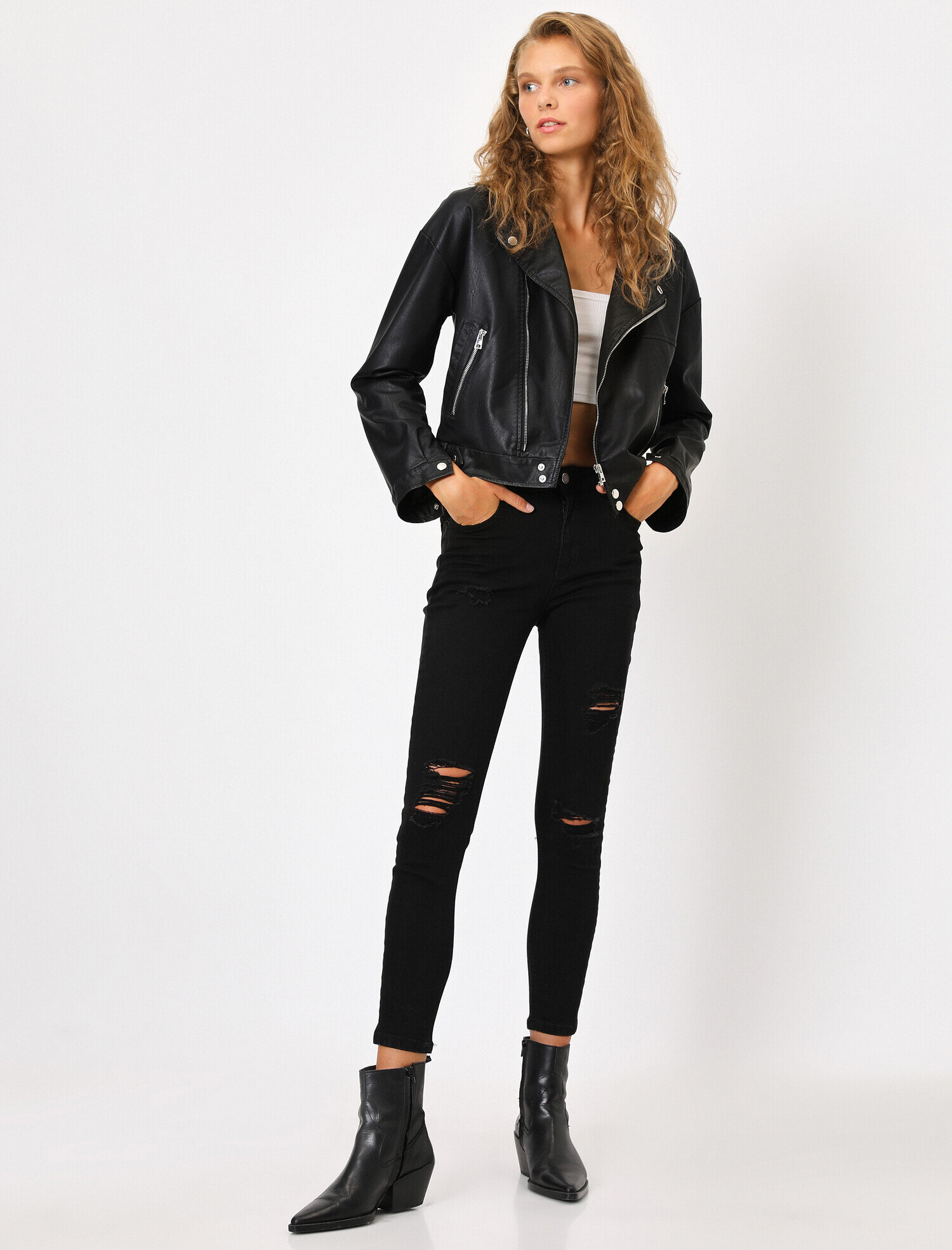   Carmen Yüksek Bel Comfort Strech Yırtık Detaylı Jean Pantolon