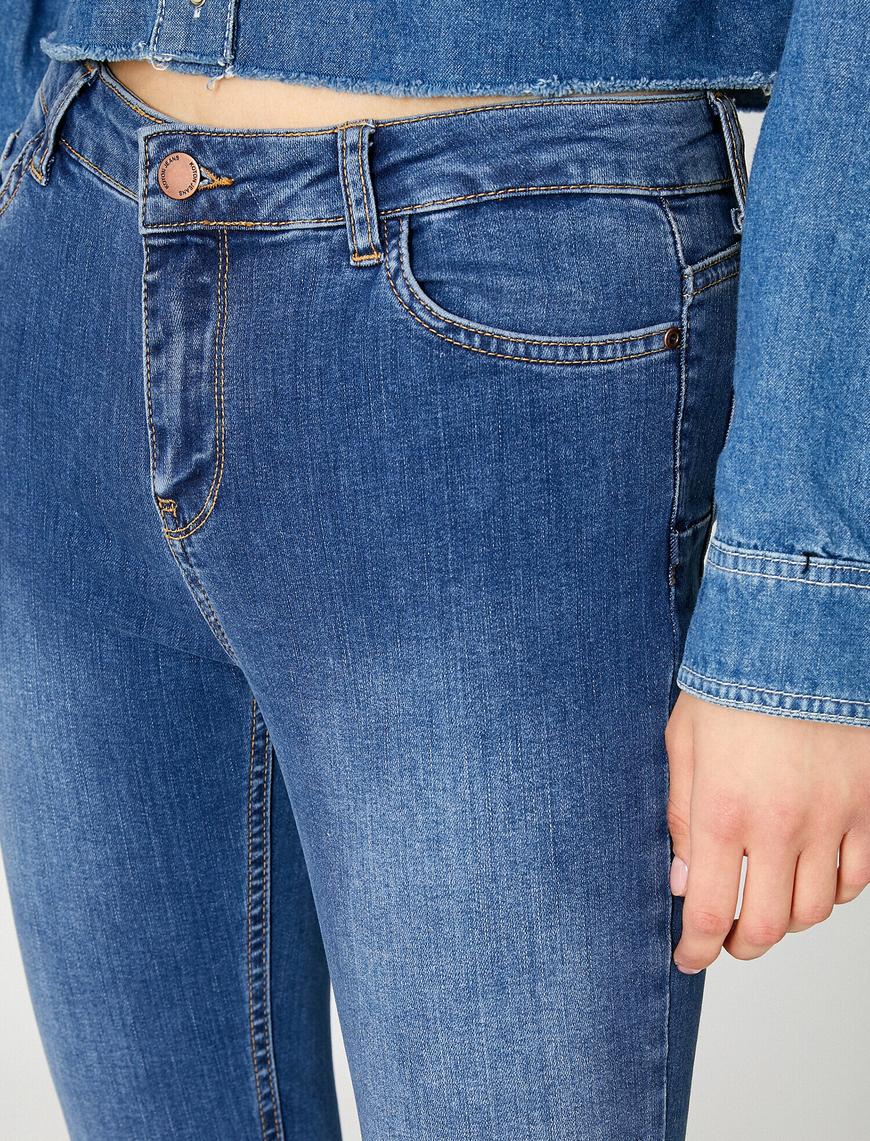   Normal Bel Toparlayıcı Dar Kesim Dar Paça Kot Pantolon - Push Up Jean