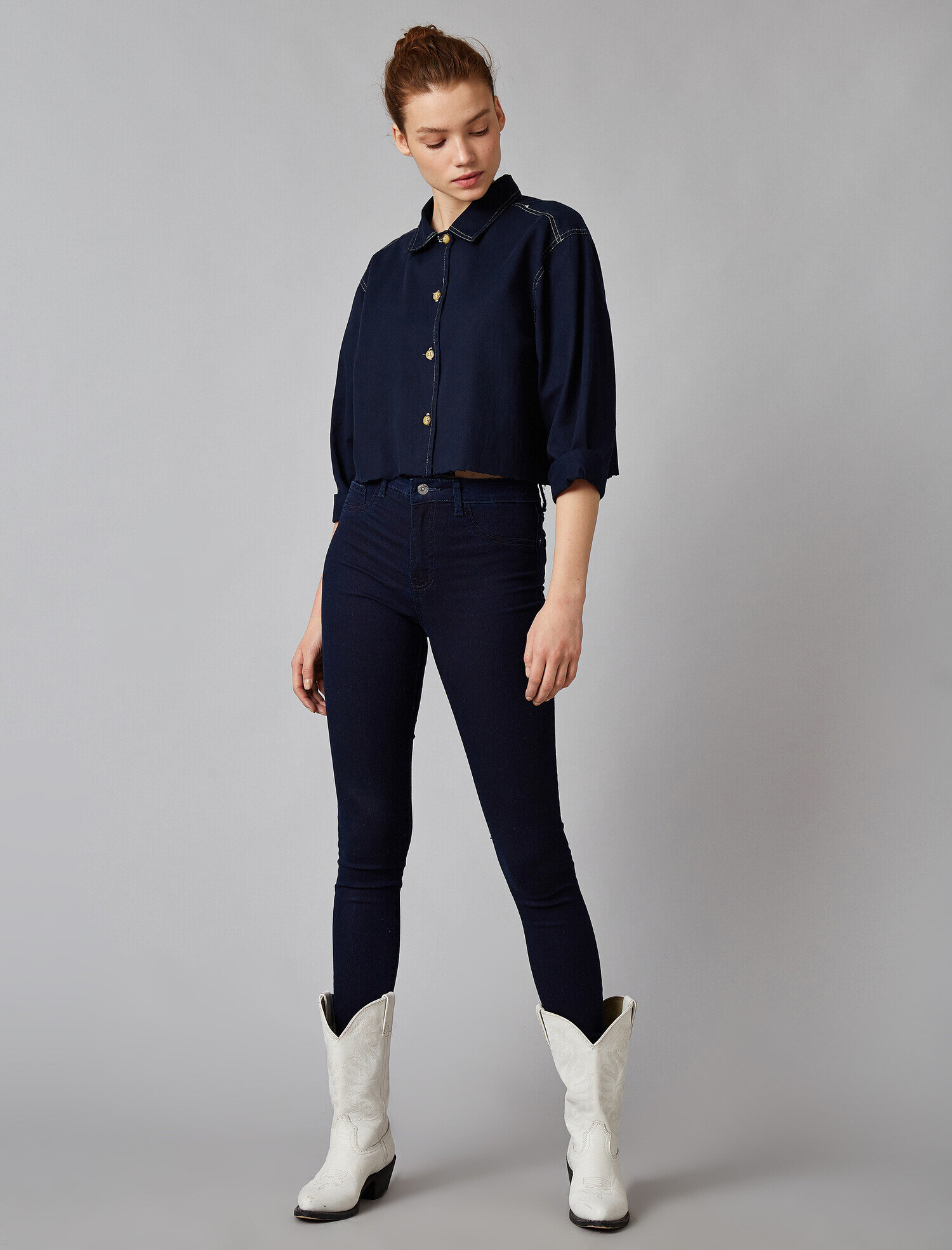   Carmen Jean - Yüksek Bel Dar Kesim Dar Paça Pantolon