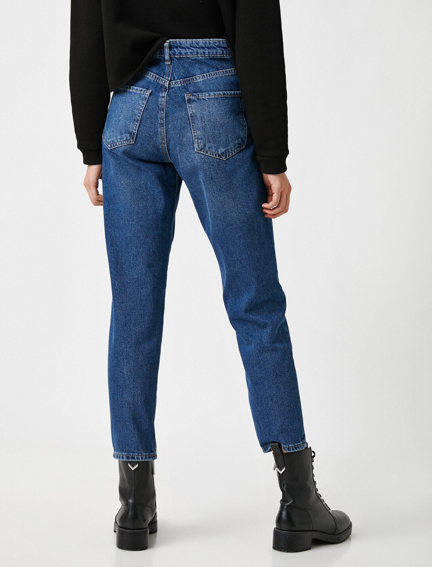   Mom Jean - Yüksek Bel Rahat Kesim Dar Paça Pantolon