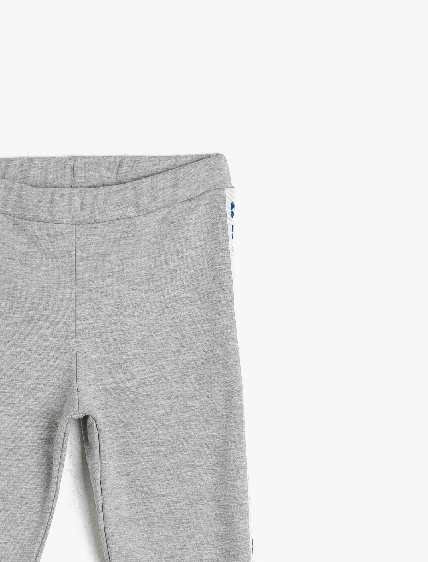  Kız Çocuk Yanı Yazılı Şeritli İnce Esnek Normal Bel Uzun Tayt