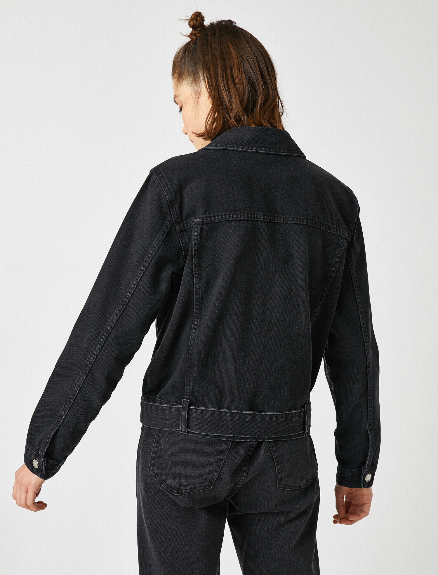   Biker Jean Ceket Pamuklu Fermuarlı