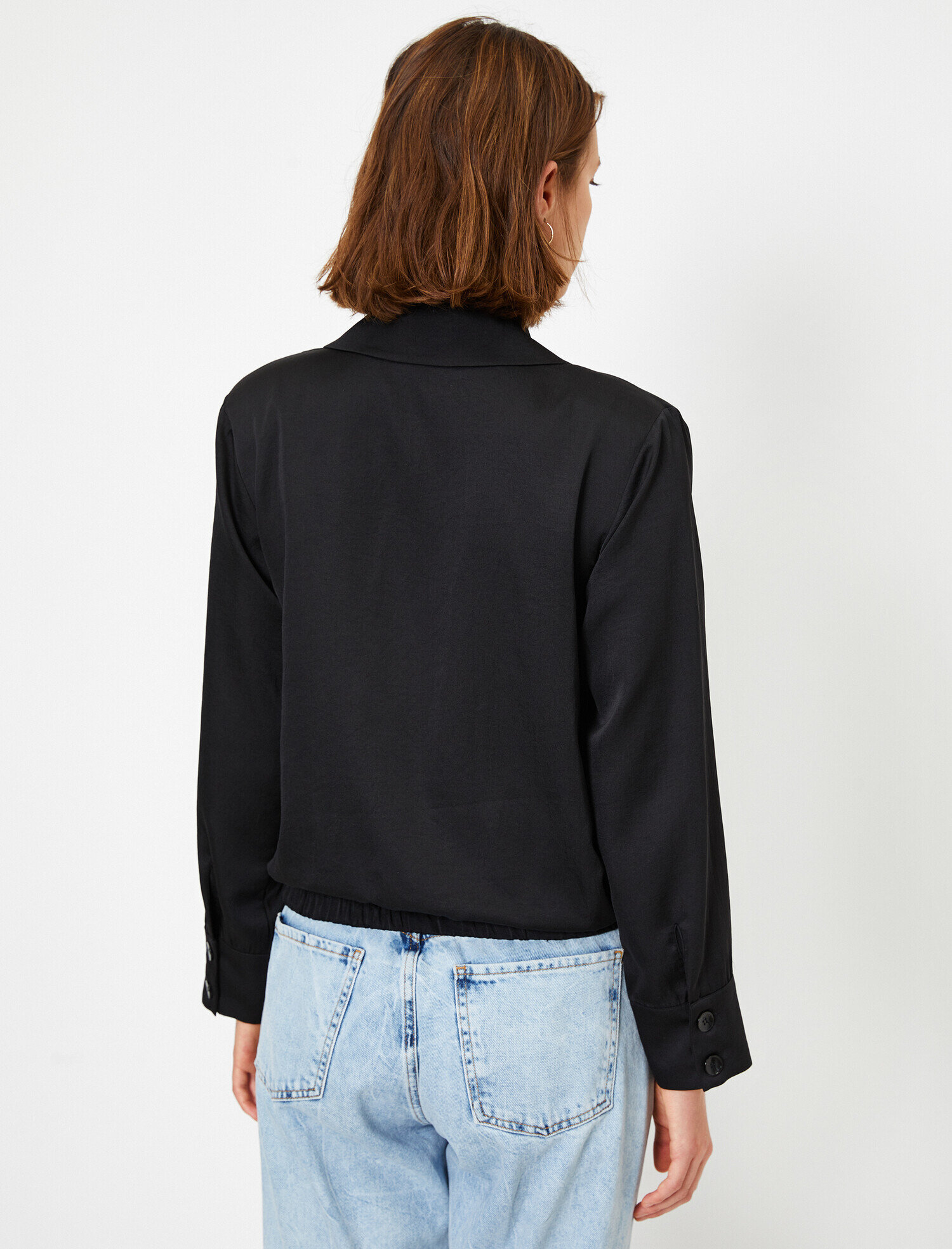   Vatkalı V Yaka Uzun Kollu Wrap Bluz