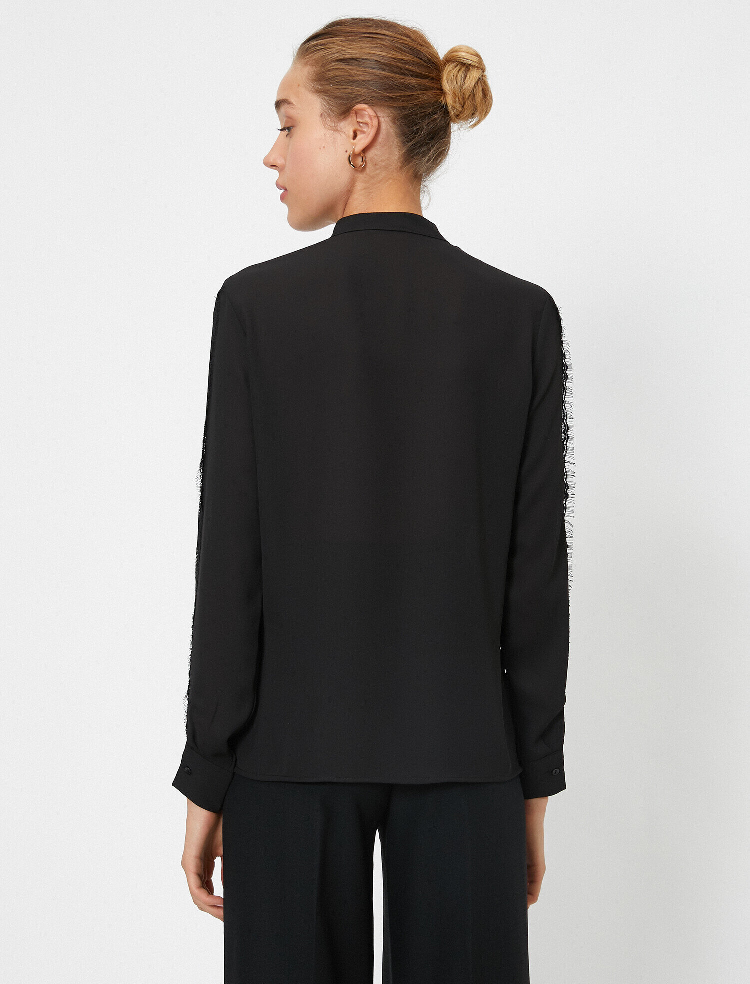   Dantel Detaylı Uzun Kollu Gömlek