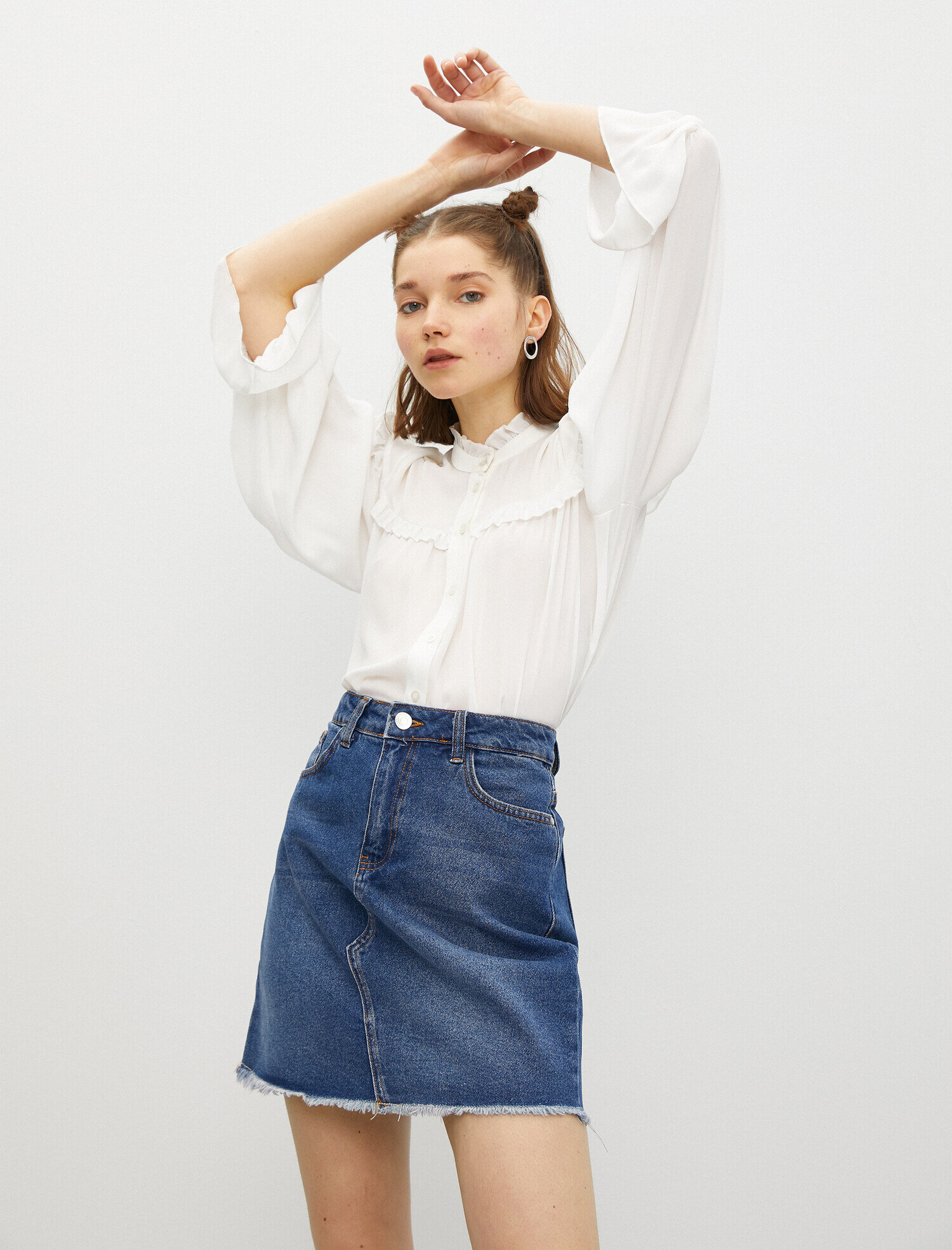   Pamuklu Mini Kot Etek