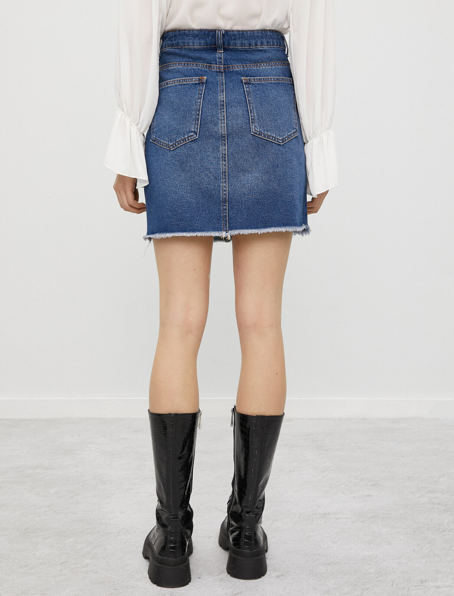   Pamuklu Mini Kot Etek