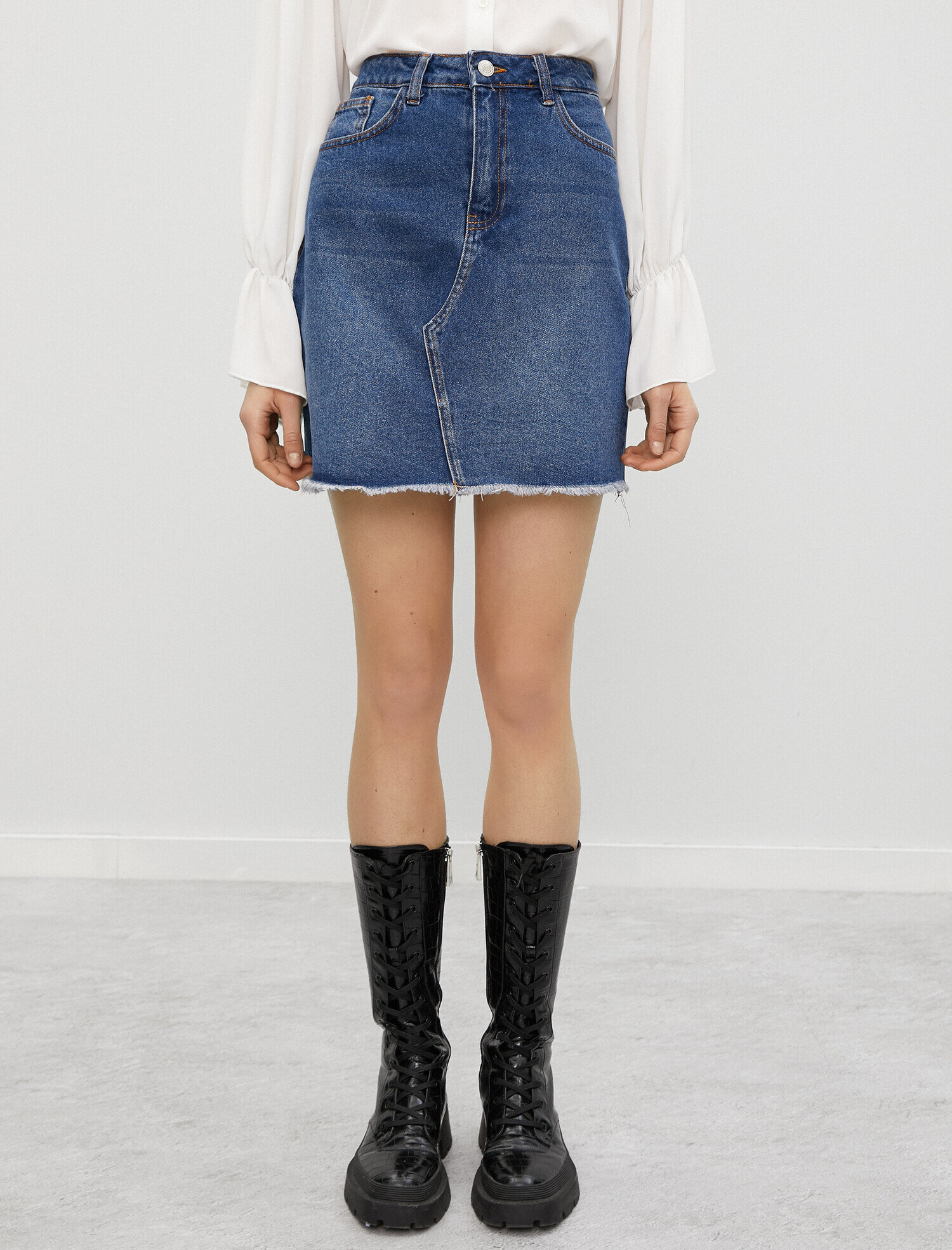   Pamuklu Mini Kot Etek