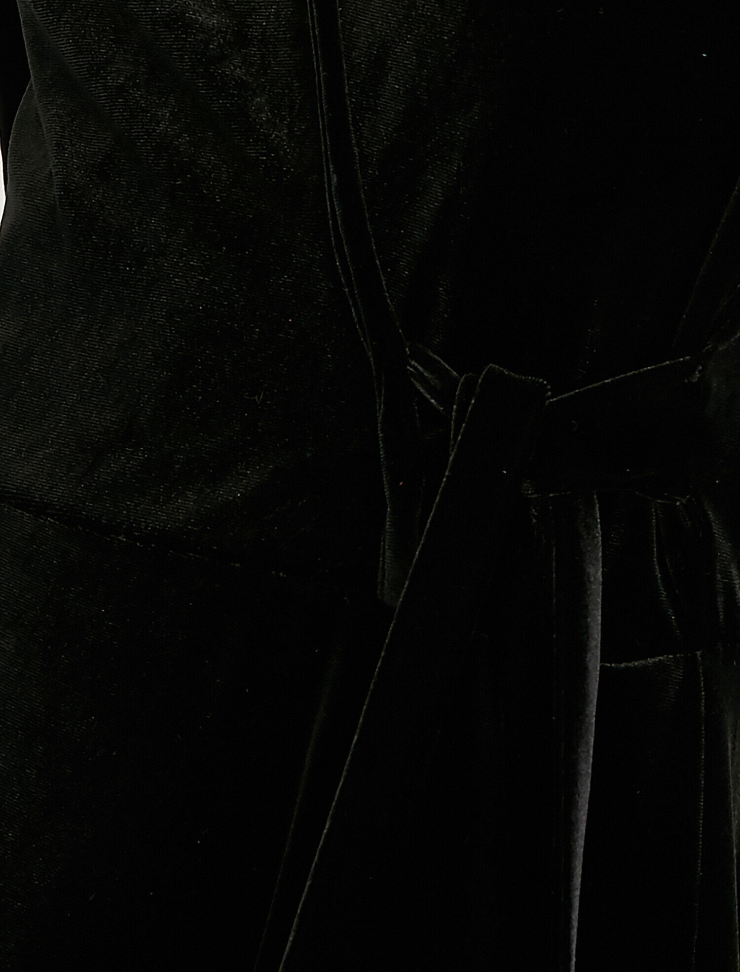   Kadife V Yaka Bağcıklı Wrap Elbise