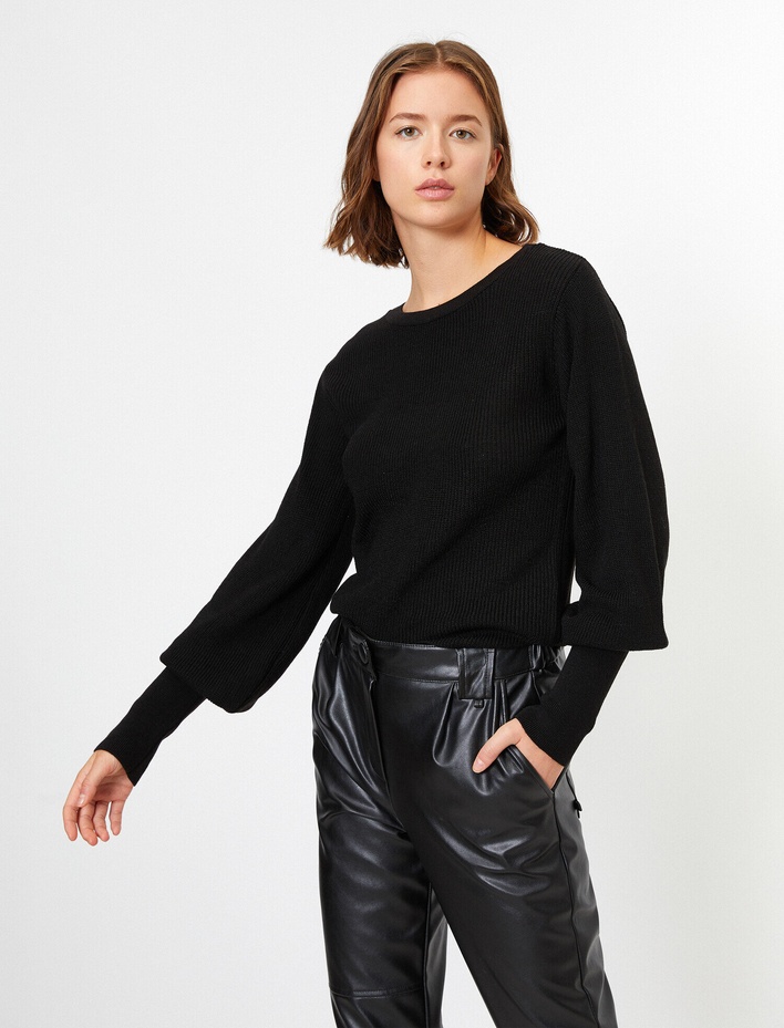  Bisiklet Yaka Uzun Kollu Basic Triko Kazak