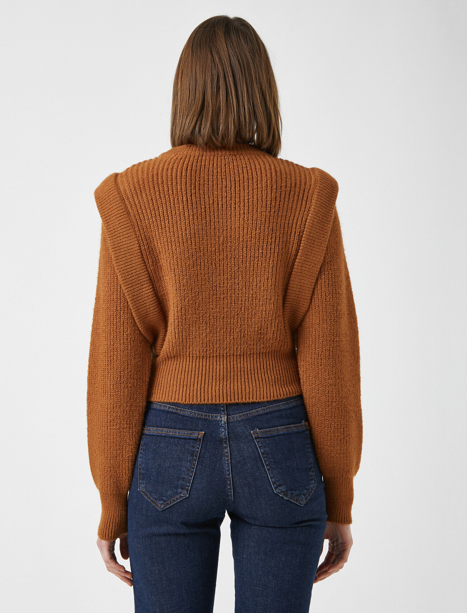   Bisiklet Yaka Vatkalı Oversize Triko Kazak