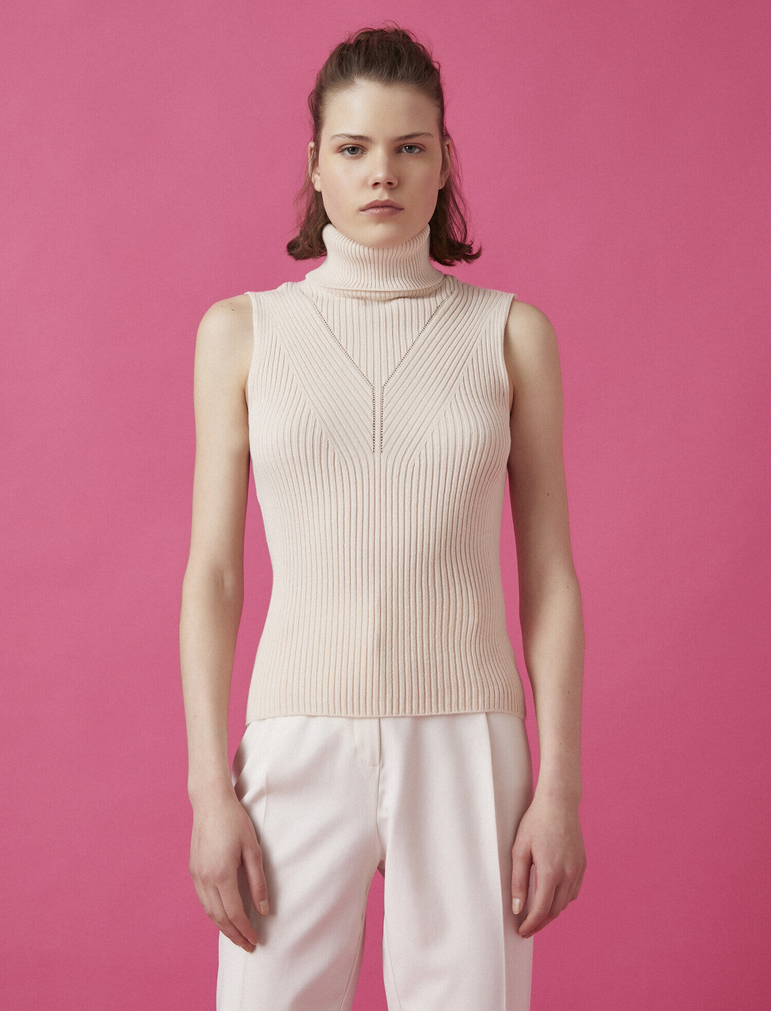   Balıkçı Yaka Kolsuz Triko Kazak