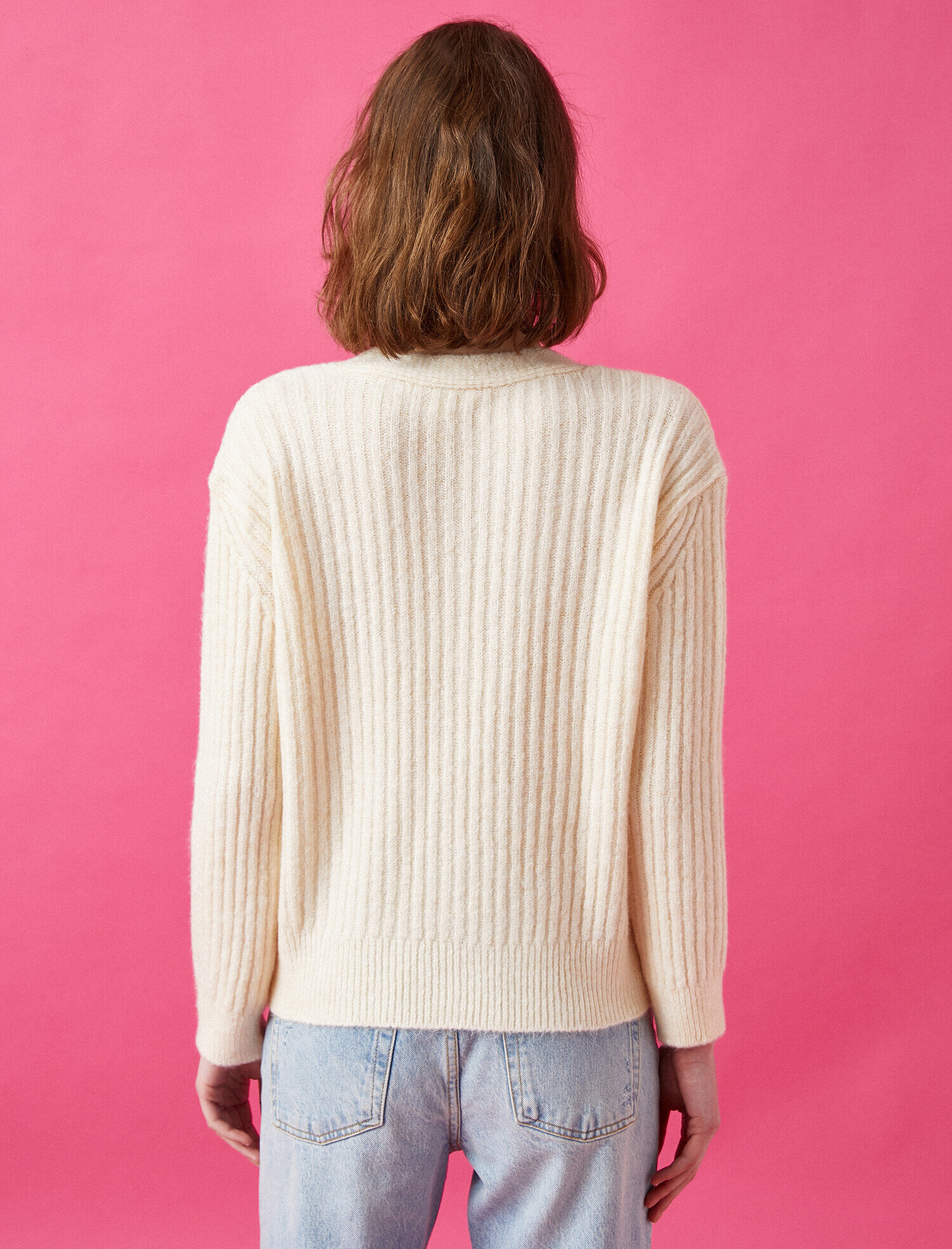   Uzun Kollu Oversize Triko Hırka