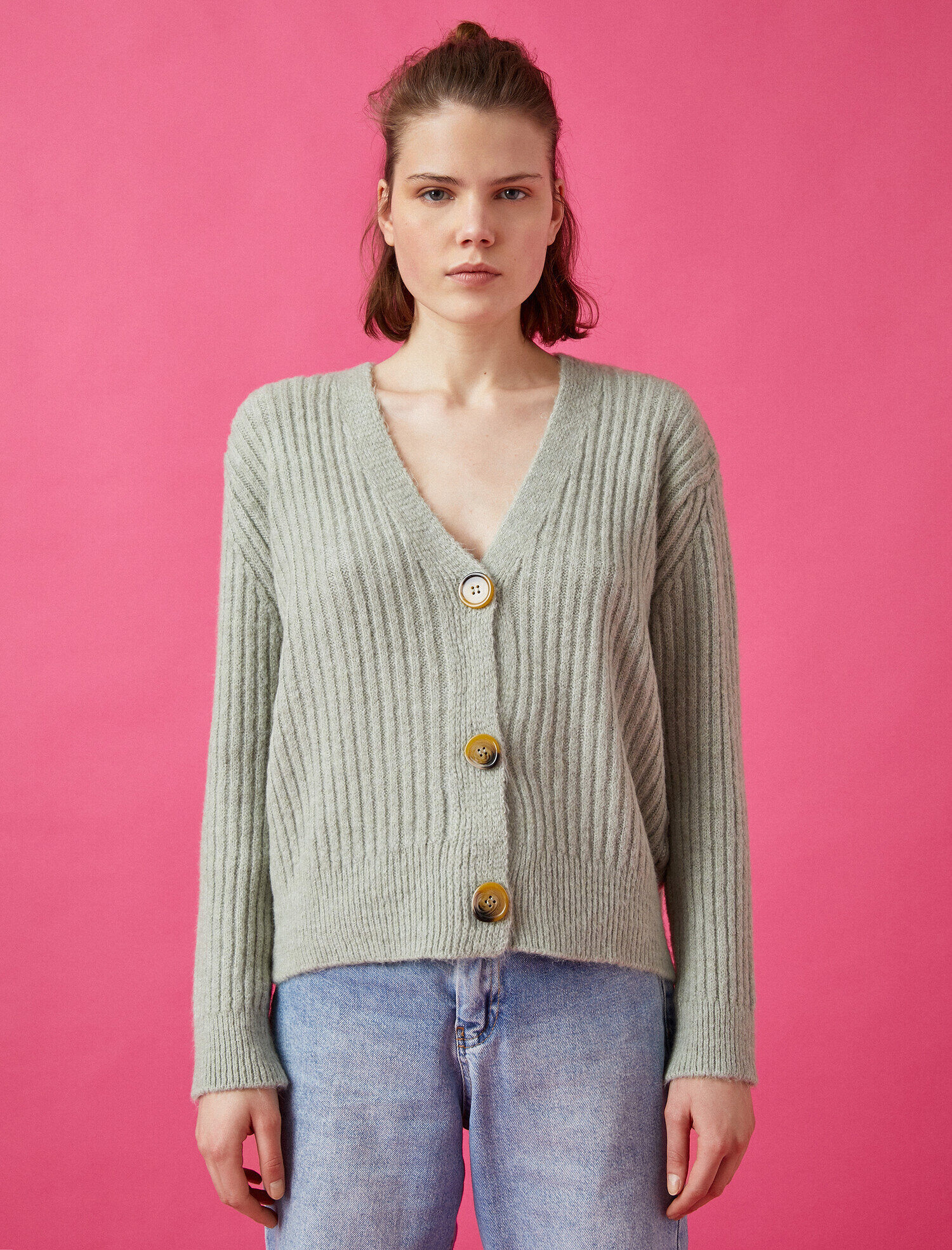 Uzun Kollu Oversize Triko Hırka