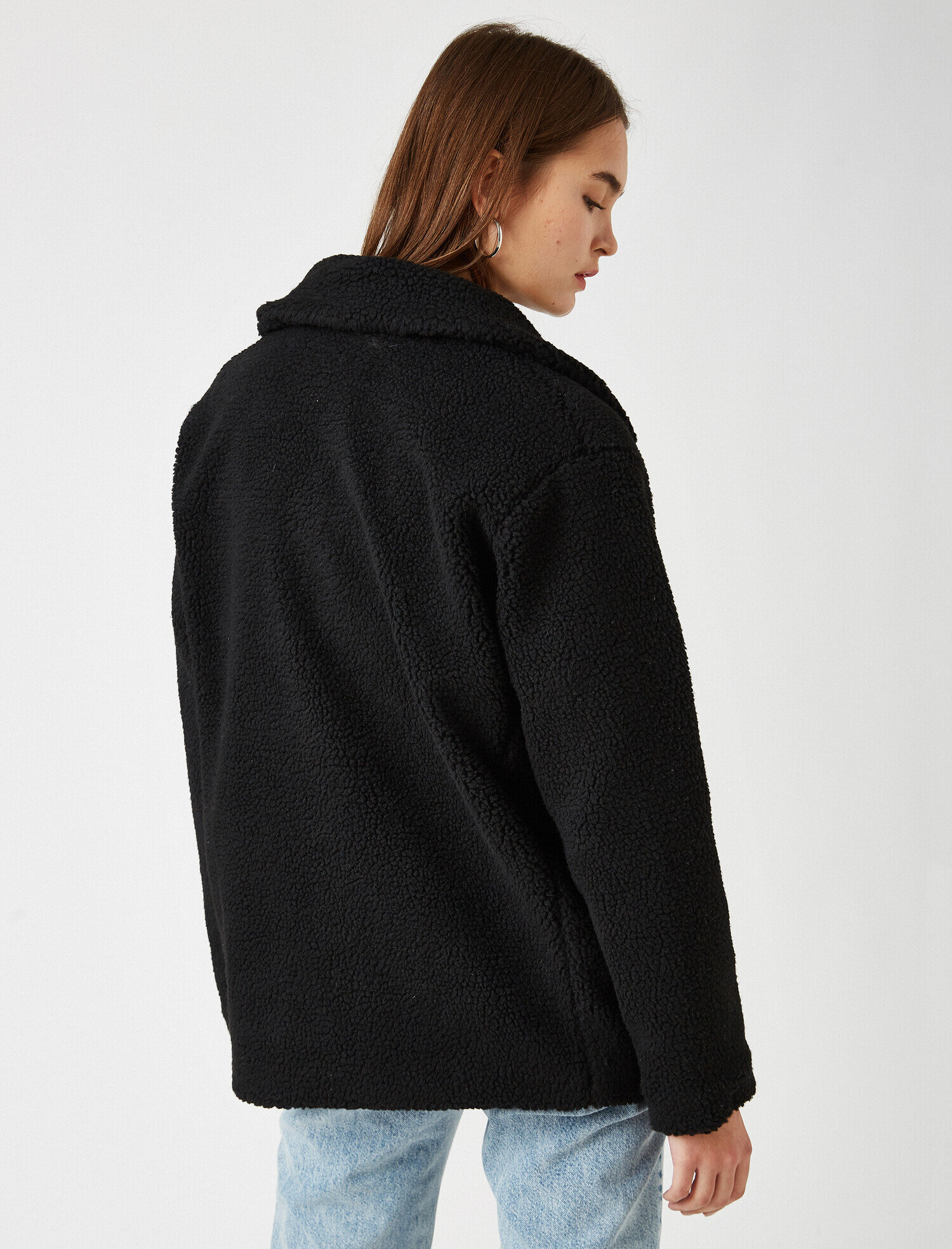   Düğmeli Sherpa Ceket