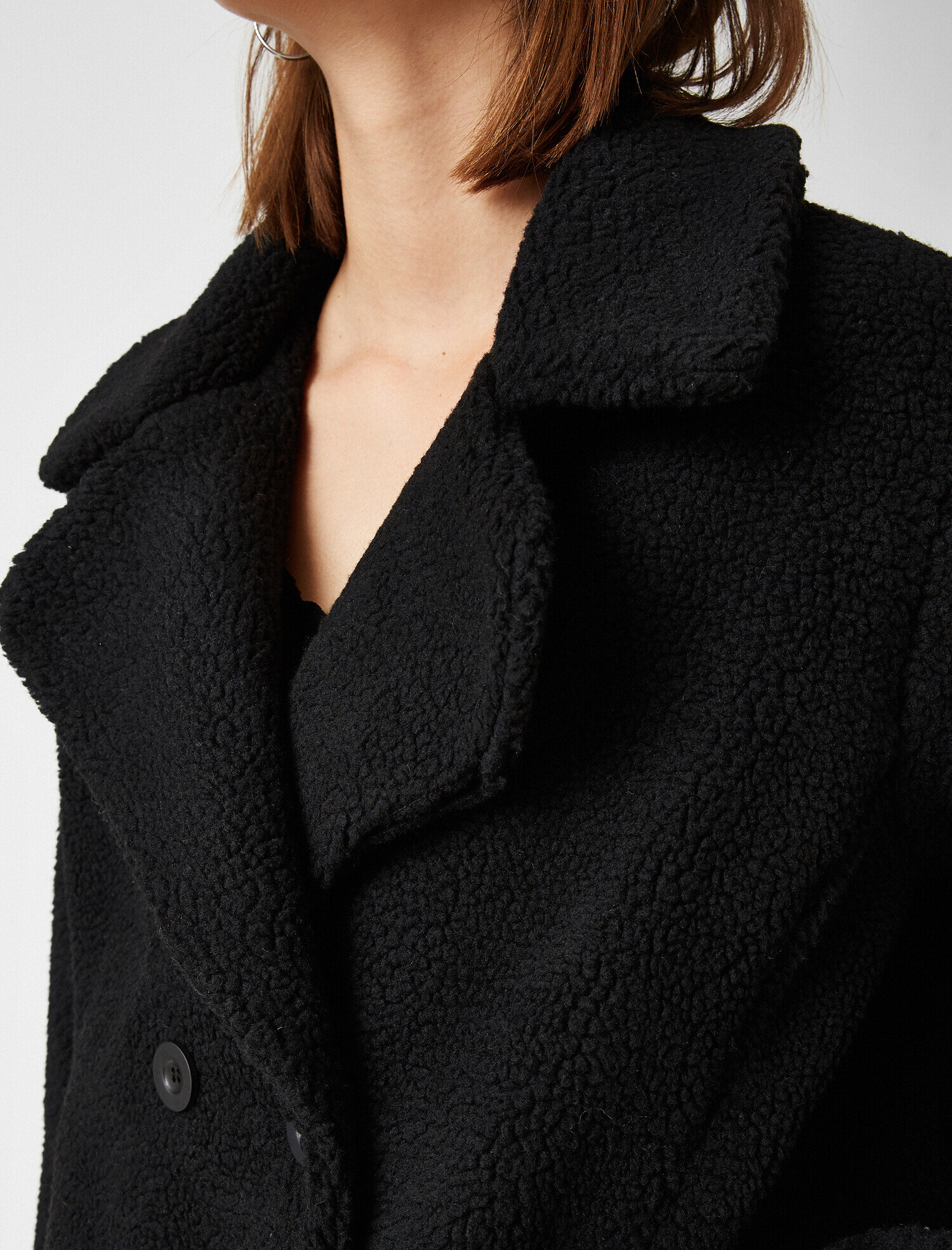   Düğmeli Sherpa Ceket