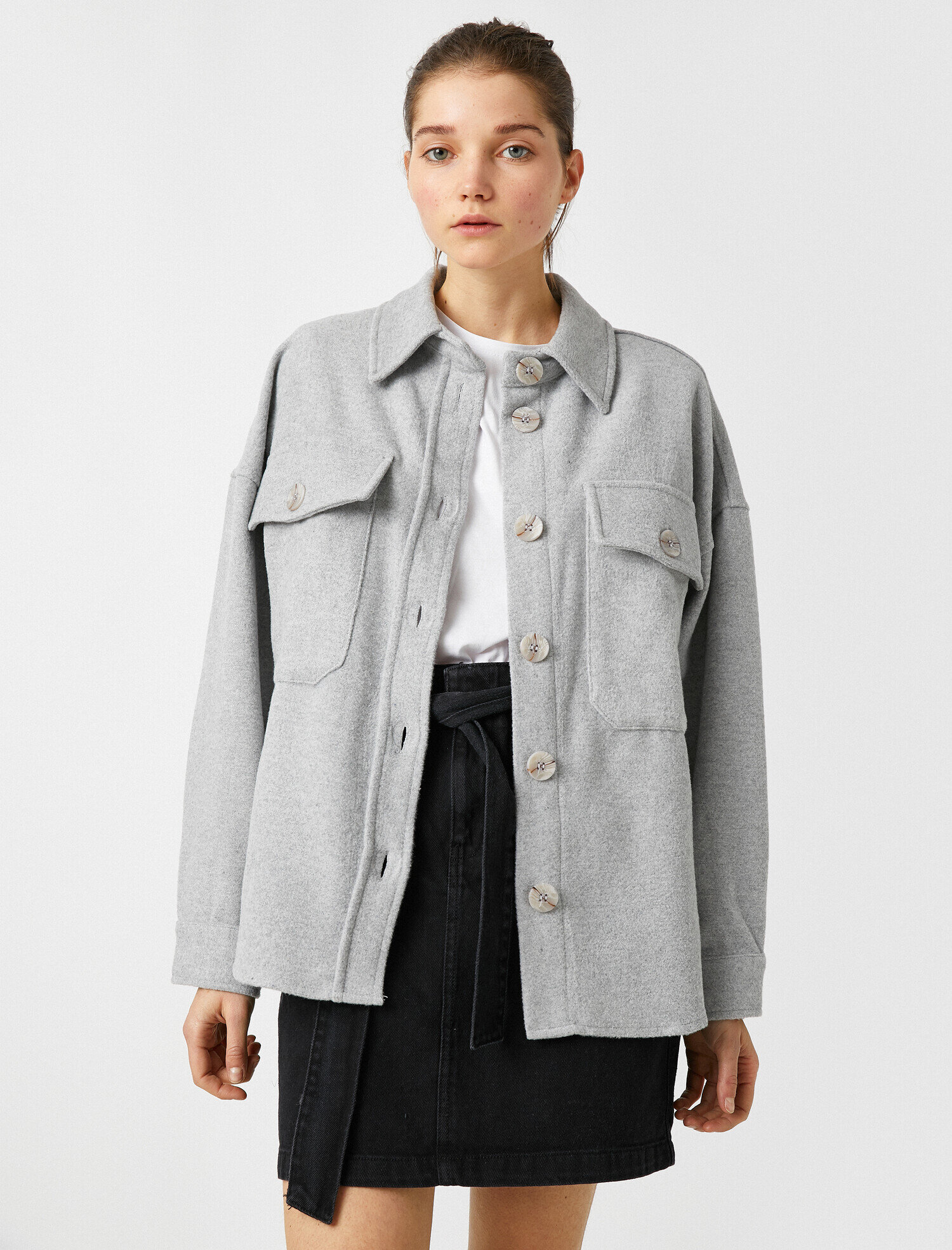   Kaşe Düğme Detaylı Ceket