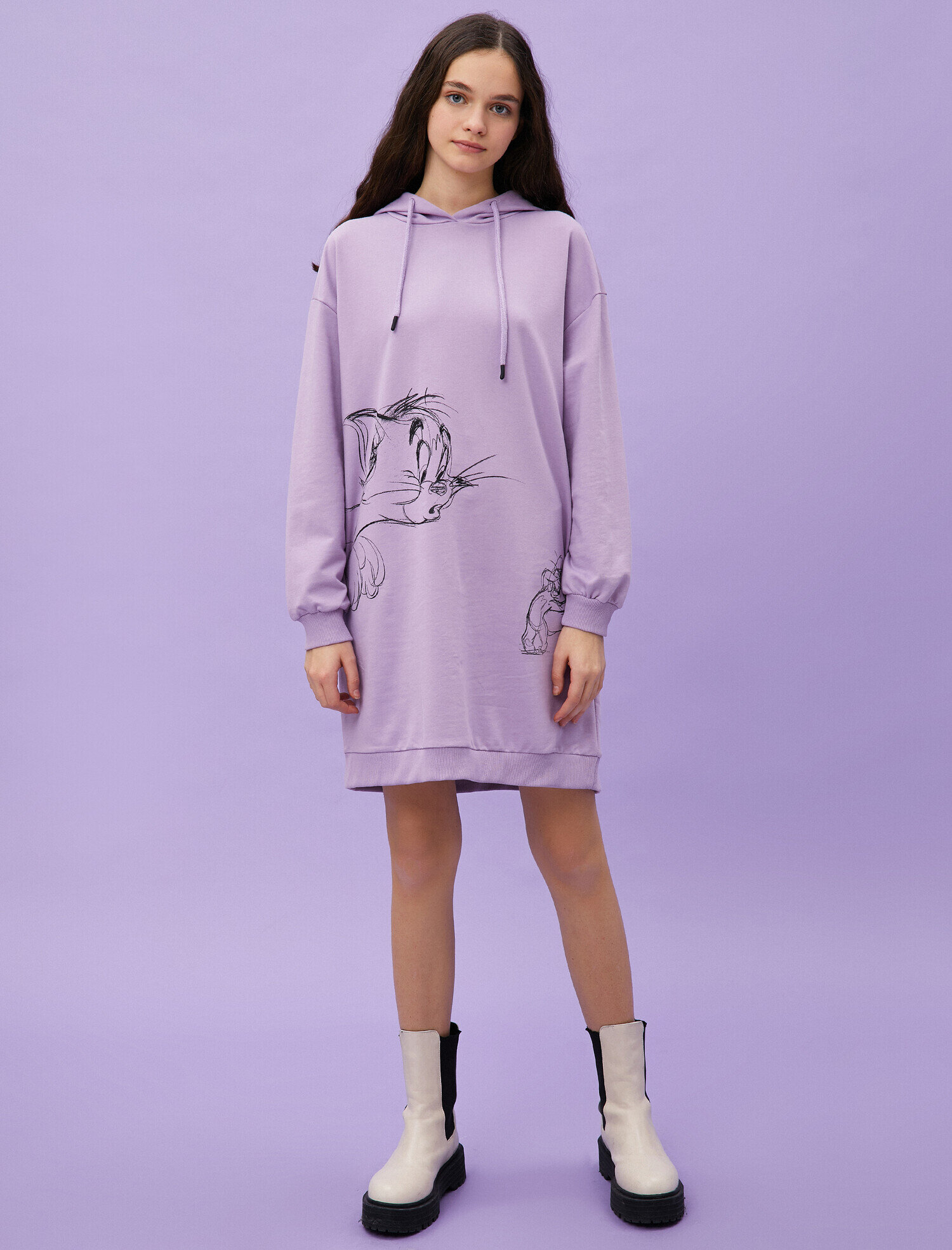   Pamuklu Warner Bros Lisanslı Kapüşonlu Sweatshirt