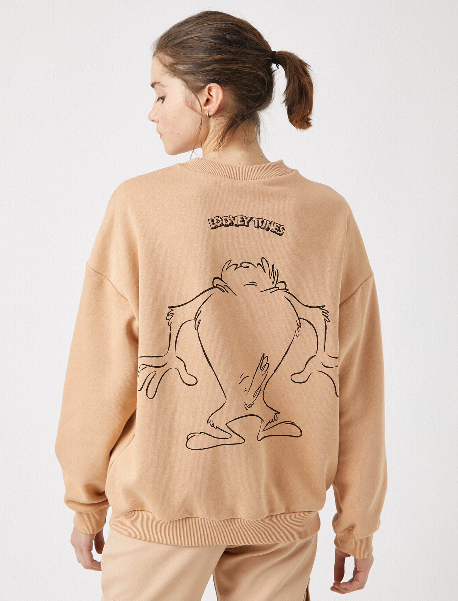   Pamuklu Warner Bros Lisanslı Bisiklet Yaka Sweatshirt