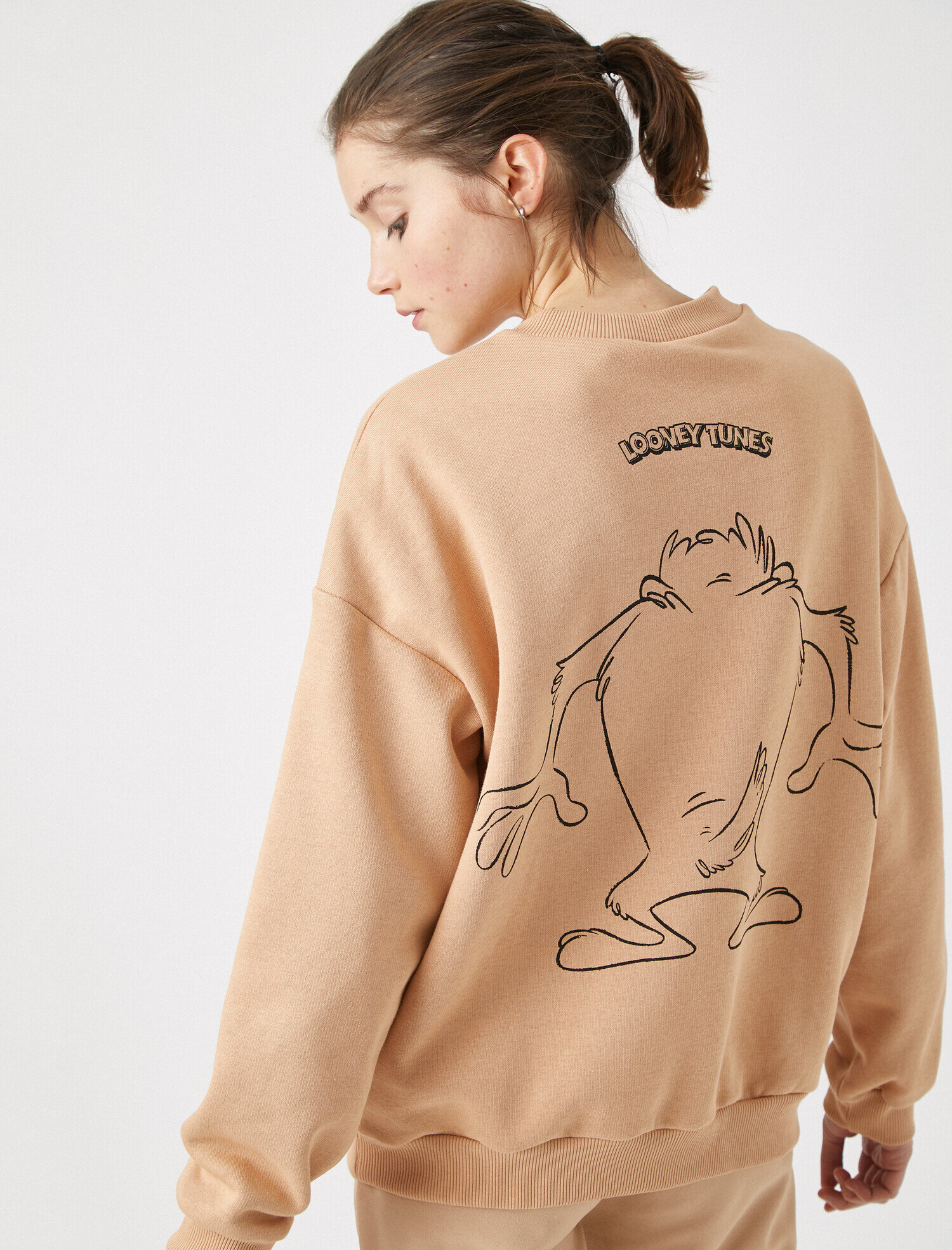   Pamuklu Warner Bros Lisanslı Bisiklet Yaka Sweatshirt
