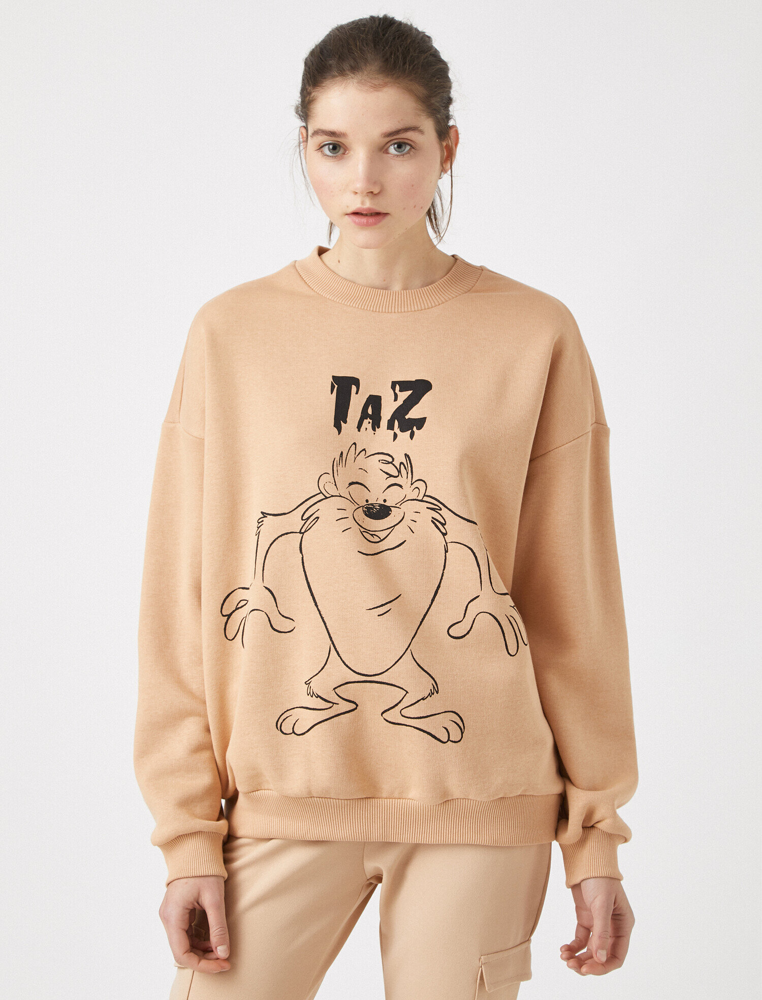   Pamuklu Warner Bros Lisanslı Bisiklet Yaka Sweatshirt