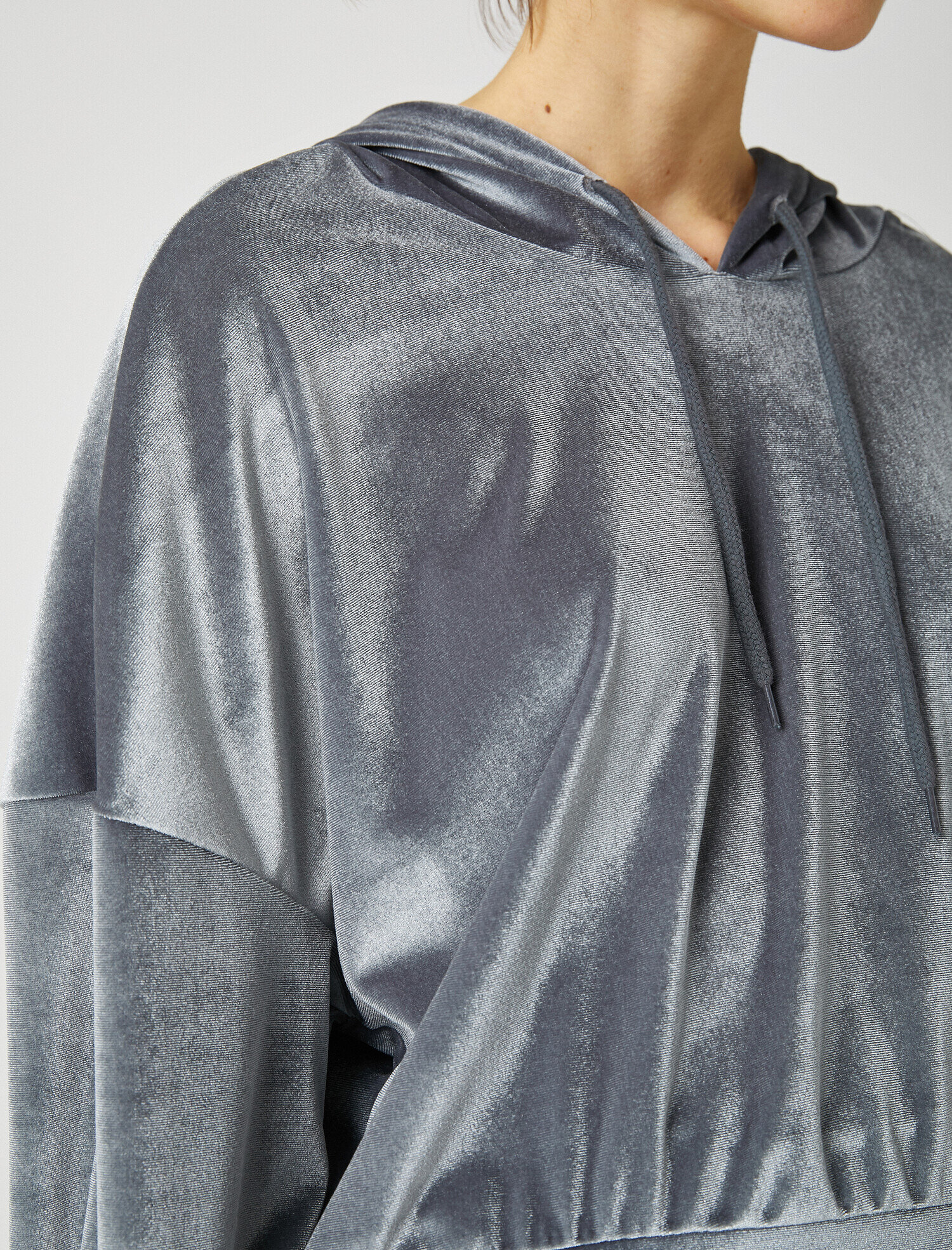  Kadife Kapüşonlu Sweatshirt