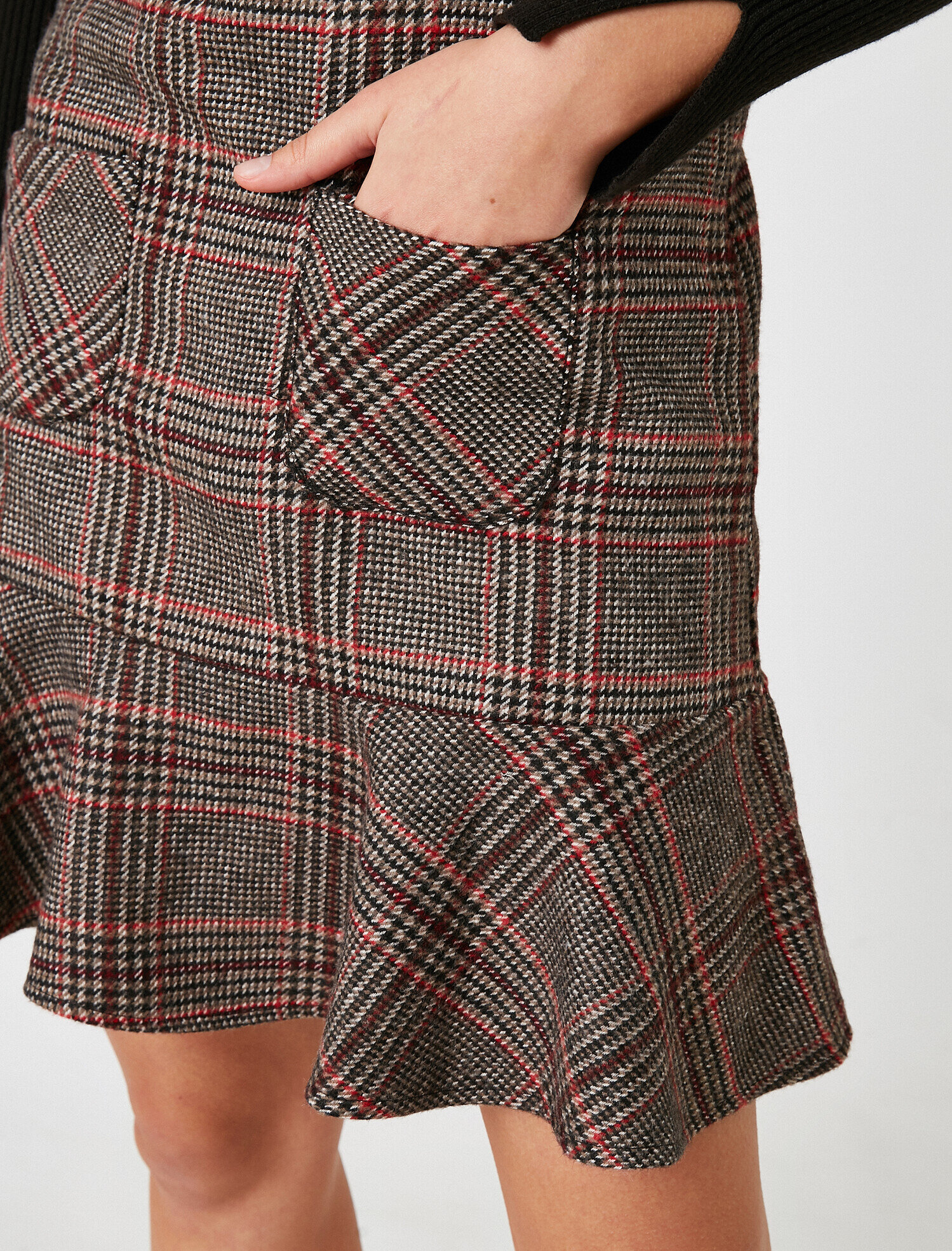 Askılı Ekose Kısa Elbise