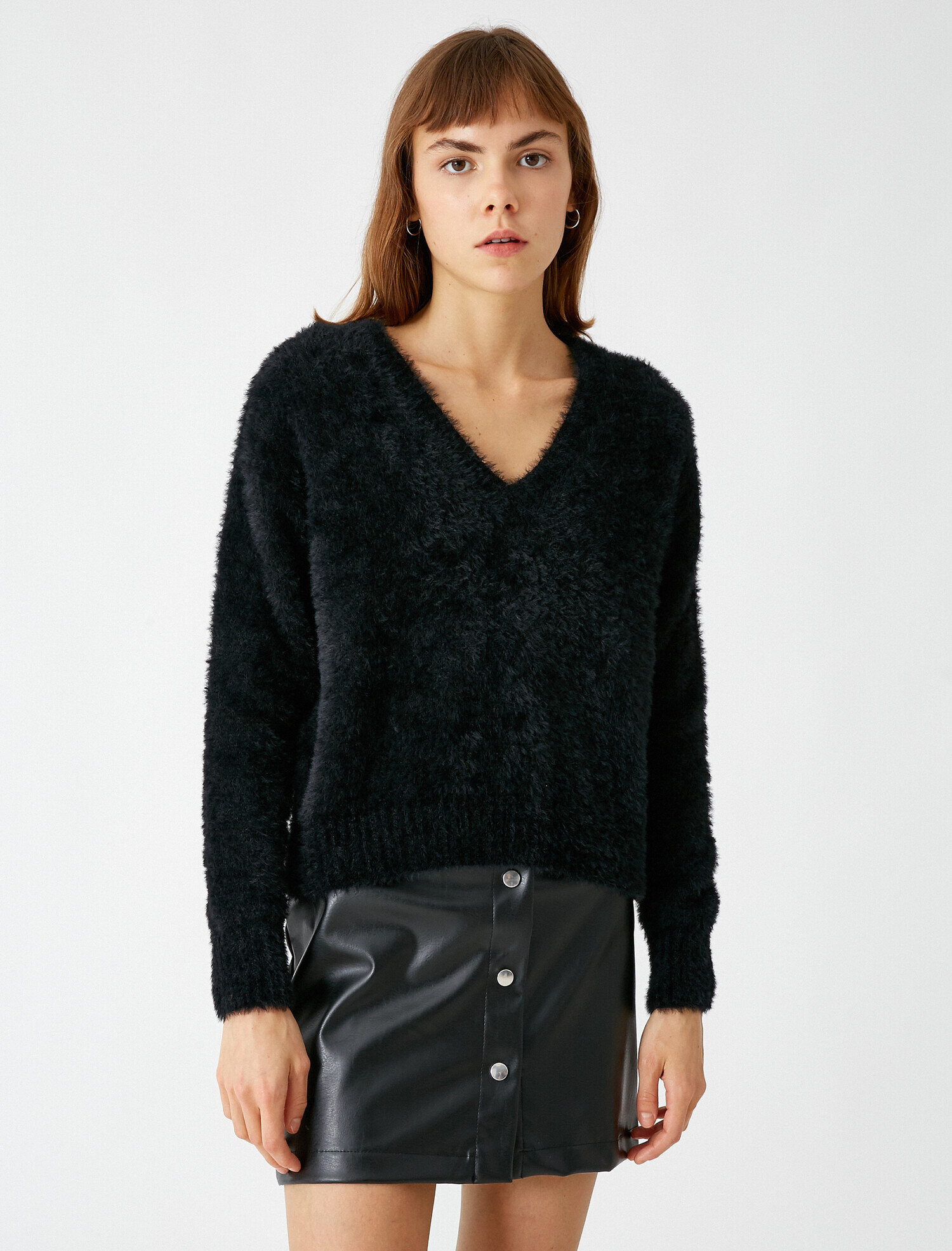 V Yaka Crop Triko Kazak