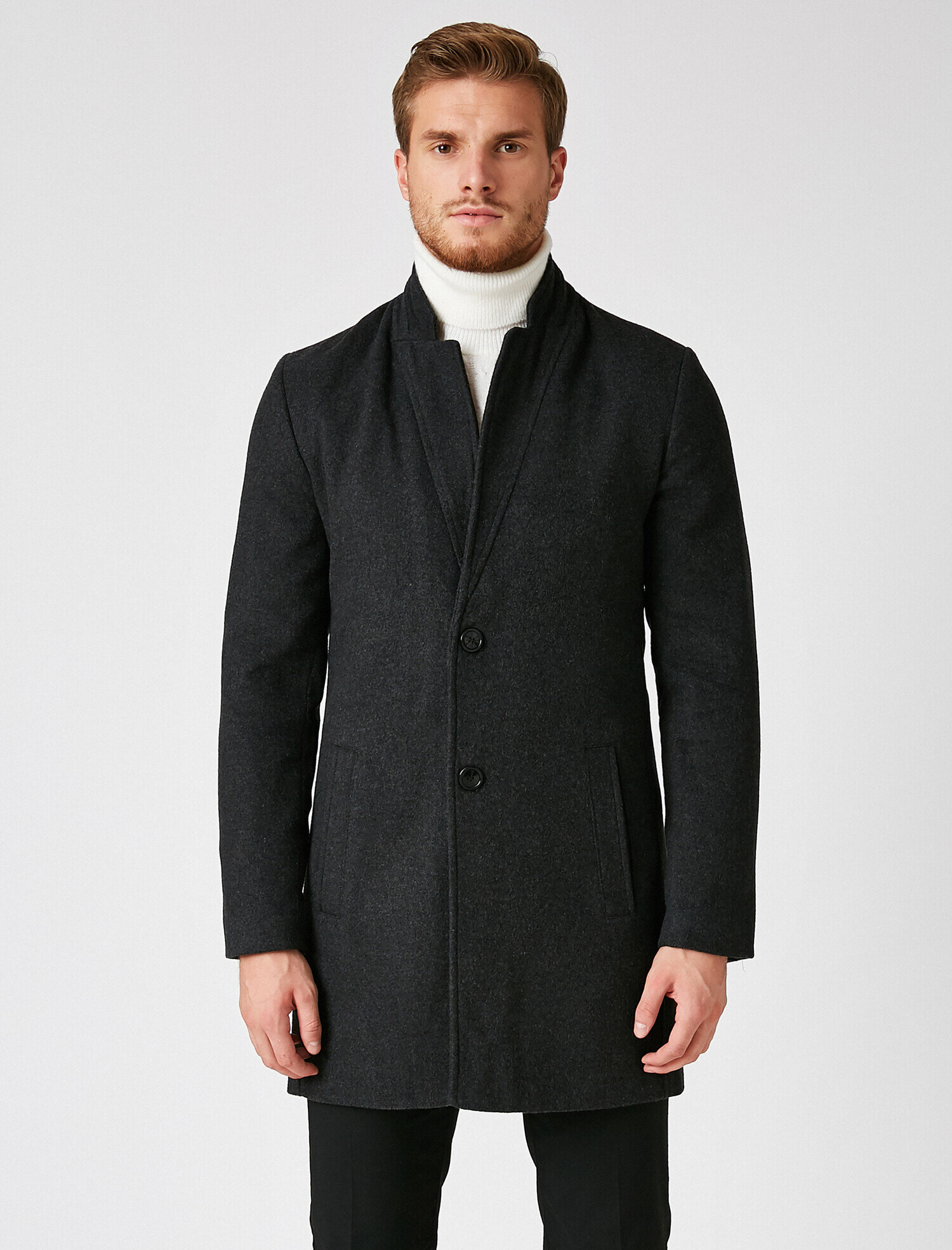   Düğmeli Kaban Cep Detaylı