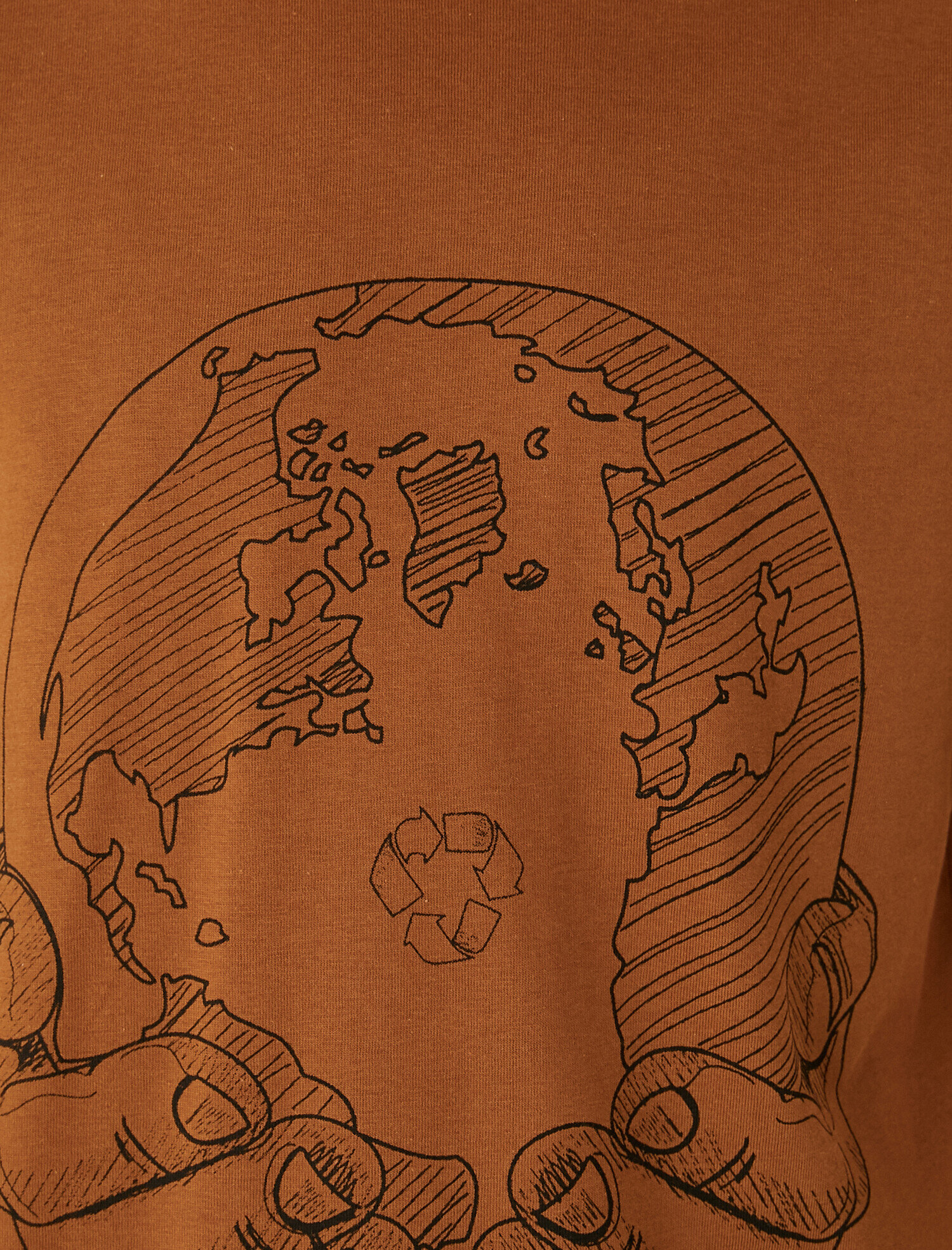   Pamuklu Baskılı Kısa Kollu Bisiklet Yaka Tişört