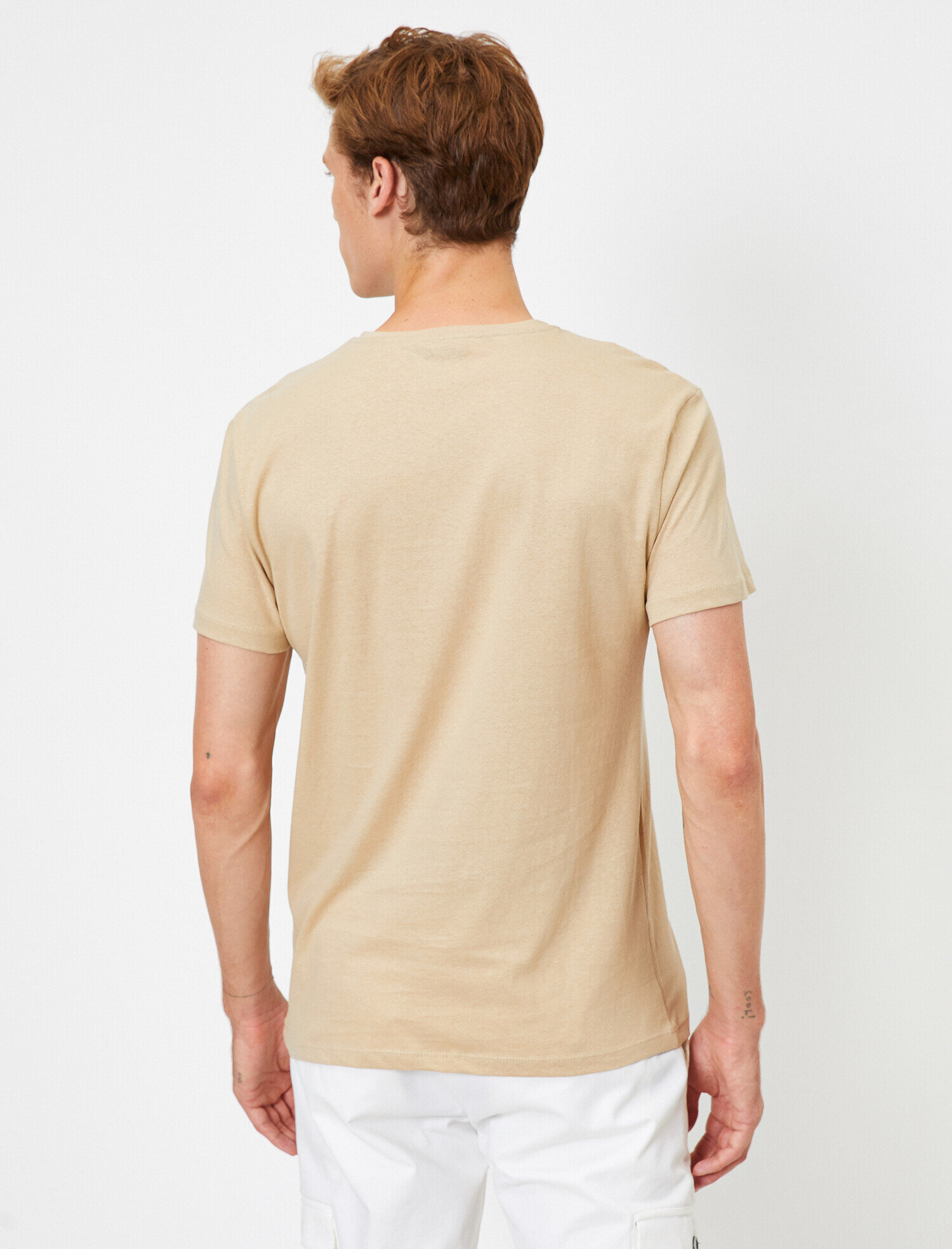   Pamuklu Bisiklet Yaka Kısa Kollu Tişört