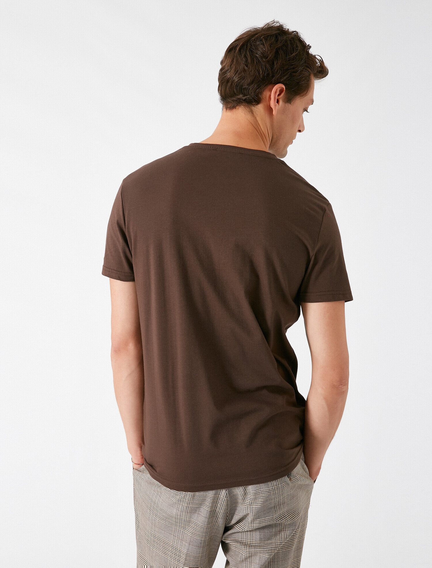   Pamuklu Bisiklet Yaka Kısa Kollu Tişört