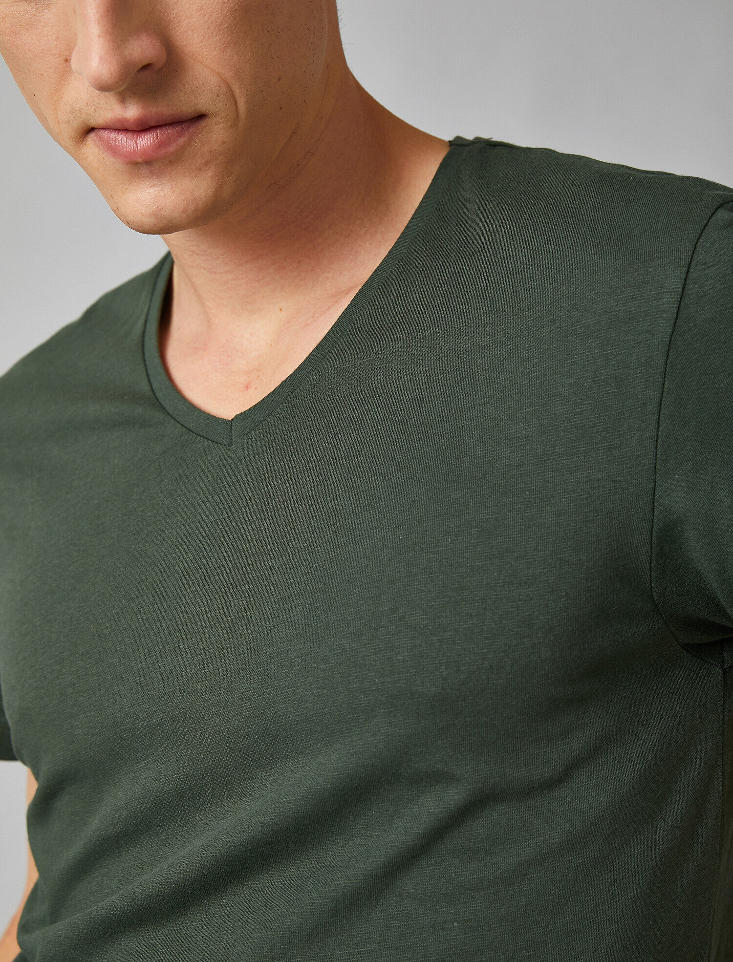   Kısa Kollu V Yaka Basic Tişört