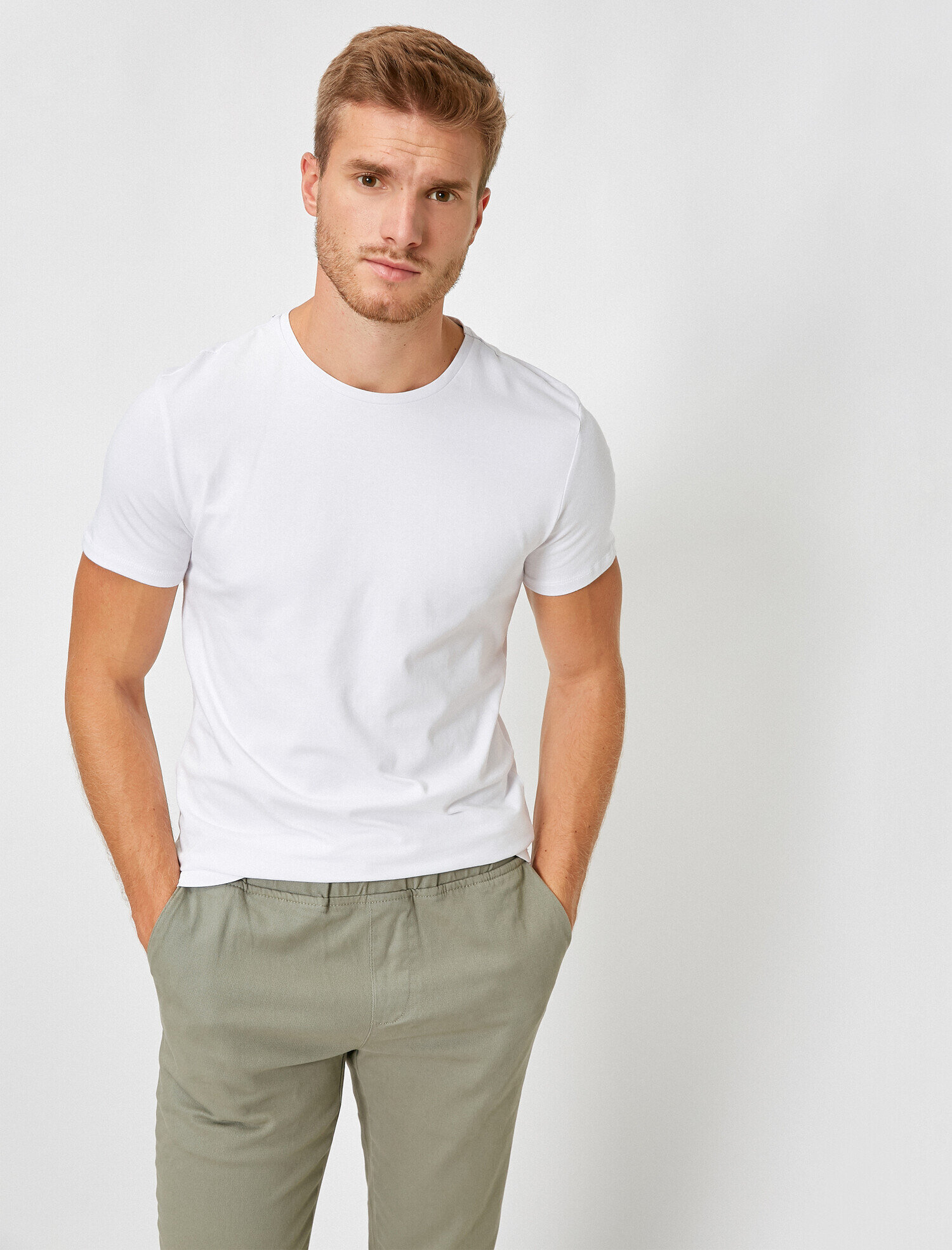   Basic Tişört Bisiklet Yaka Kısa Kollu