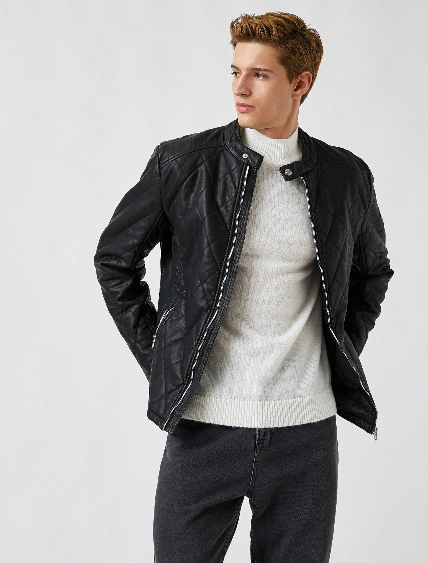   Kapitone Suni Deri Motorcu Montu