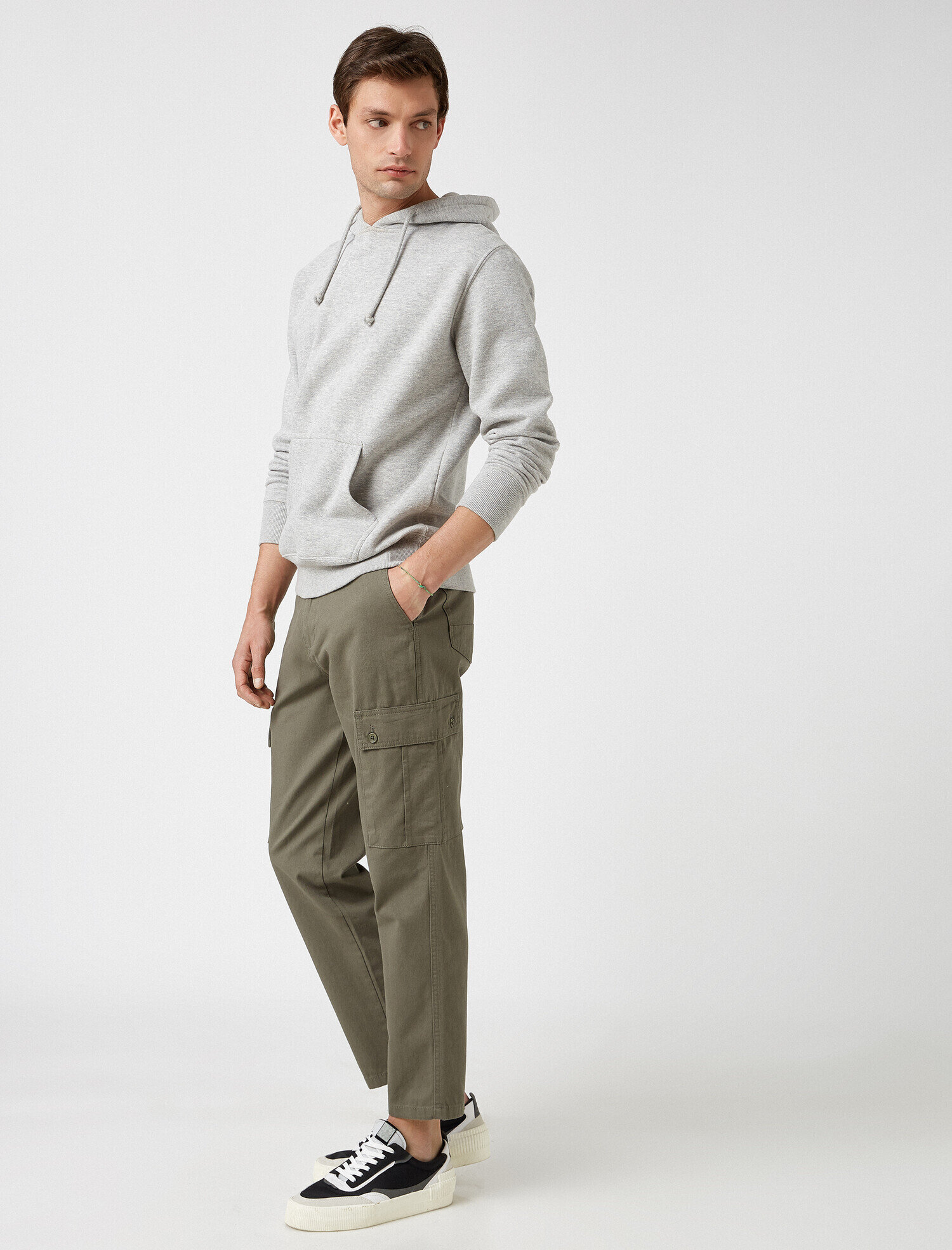   Pamuklu Gabardin Kargo Pantolon