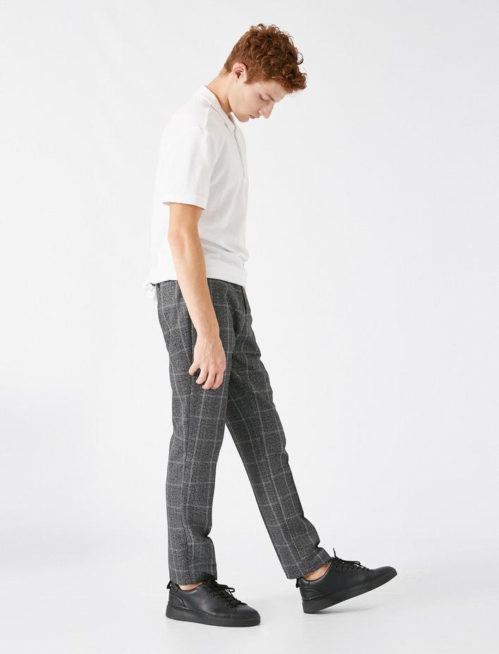  Ekoseli Slim Chino Pantolon