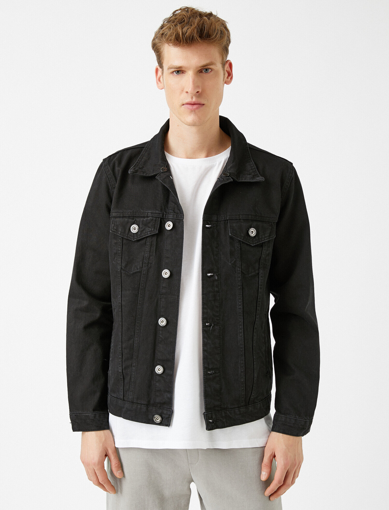   Pamuklu Kot Ceket Yaka Detaylı