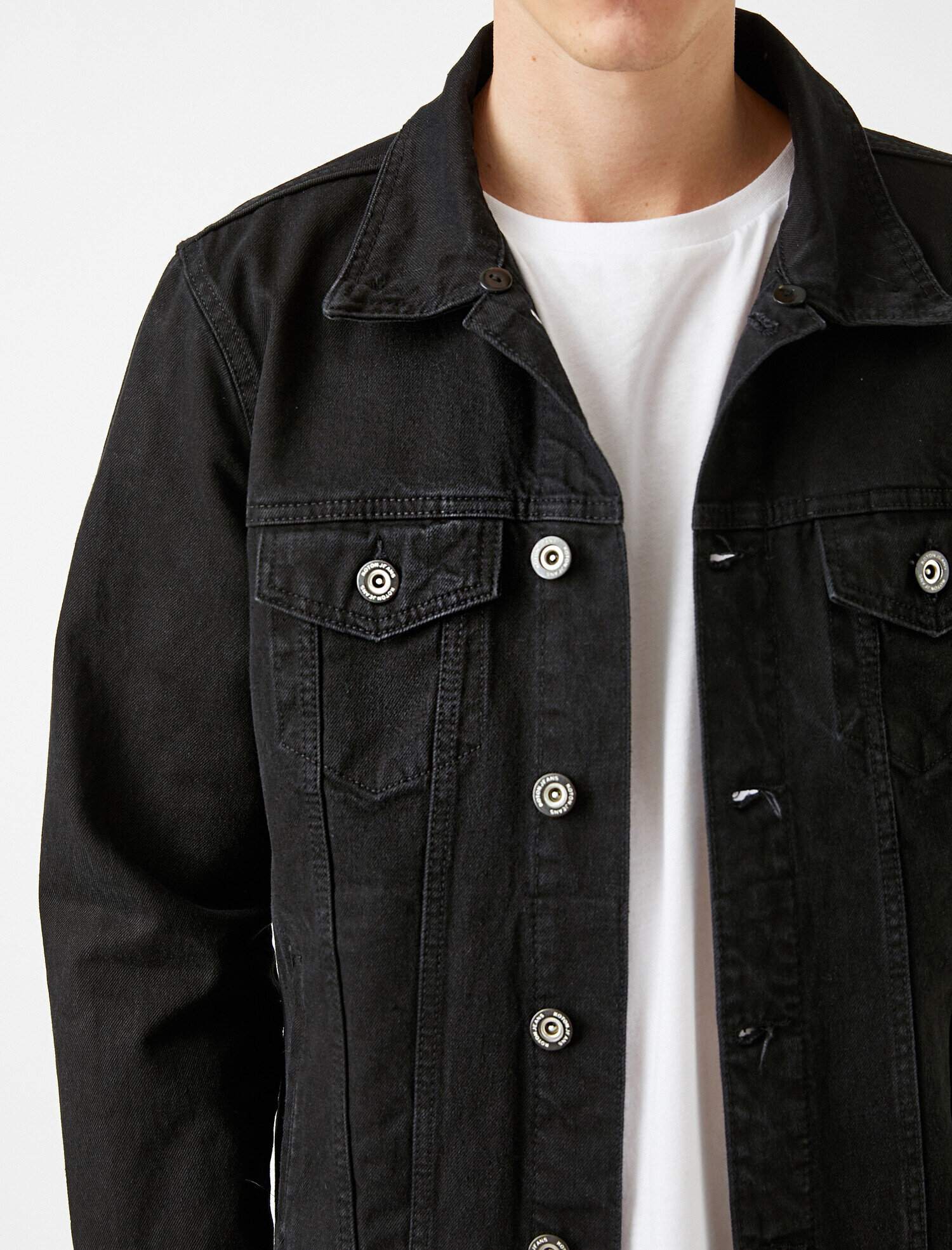   Pamuklu Kot Ceket Yaka Detaylı