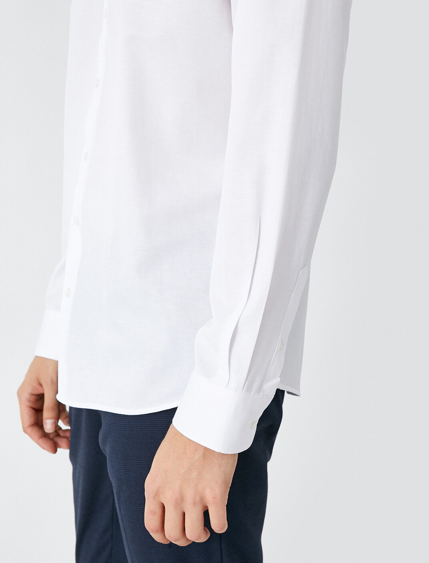   Poplin Kumaş Klasik Yaka Basic Uzun Kollu Gömlek Non Iron