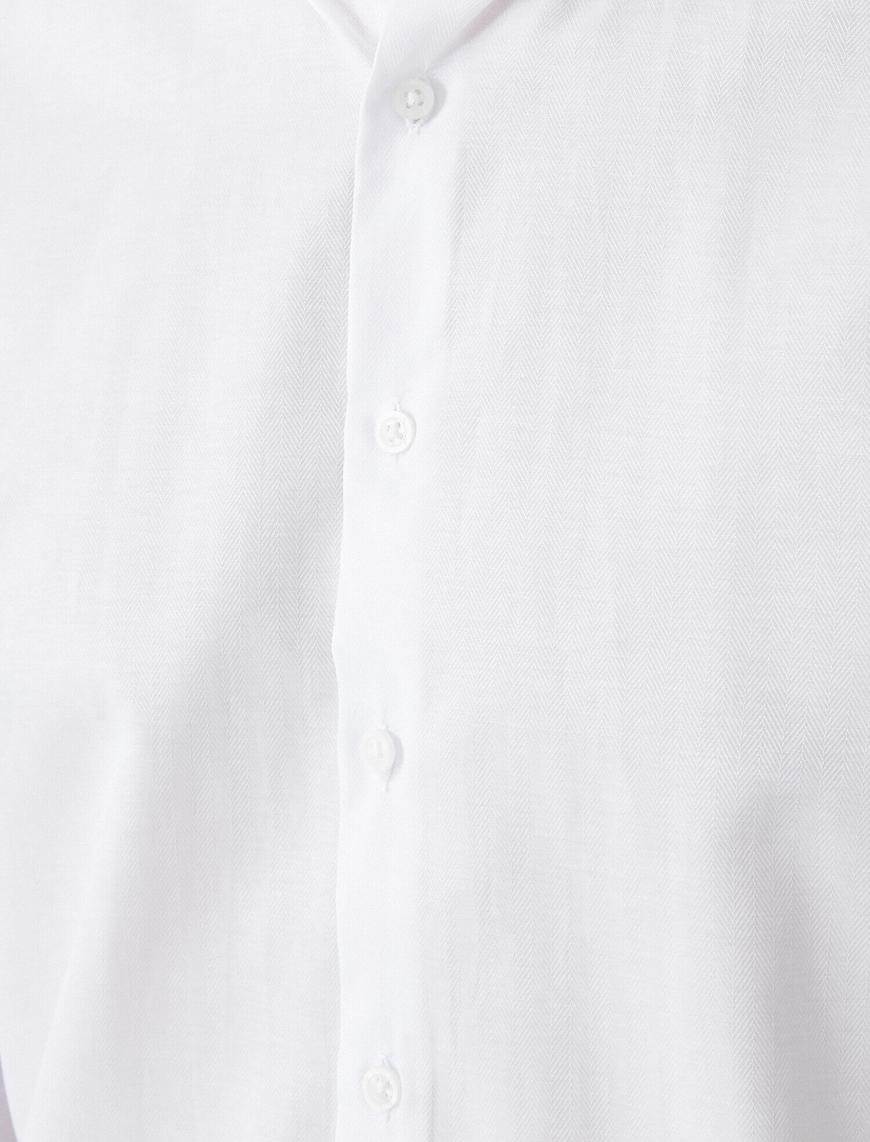   Poplin Kumaş Klasik Yaka Basic Uzun Kollu Gömlek Non Iron