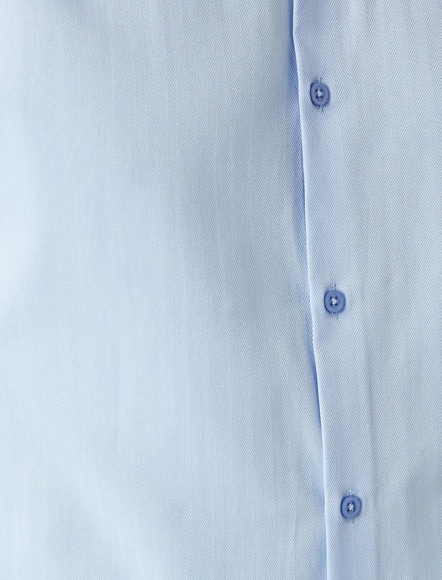   Poplin Kumaş Klasik Yaka Basic Uzun Kollu Gömlek Non Iron
