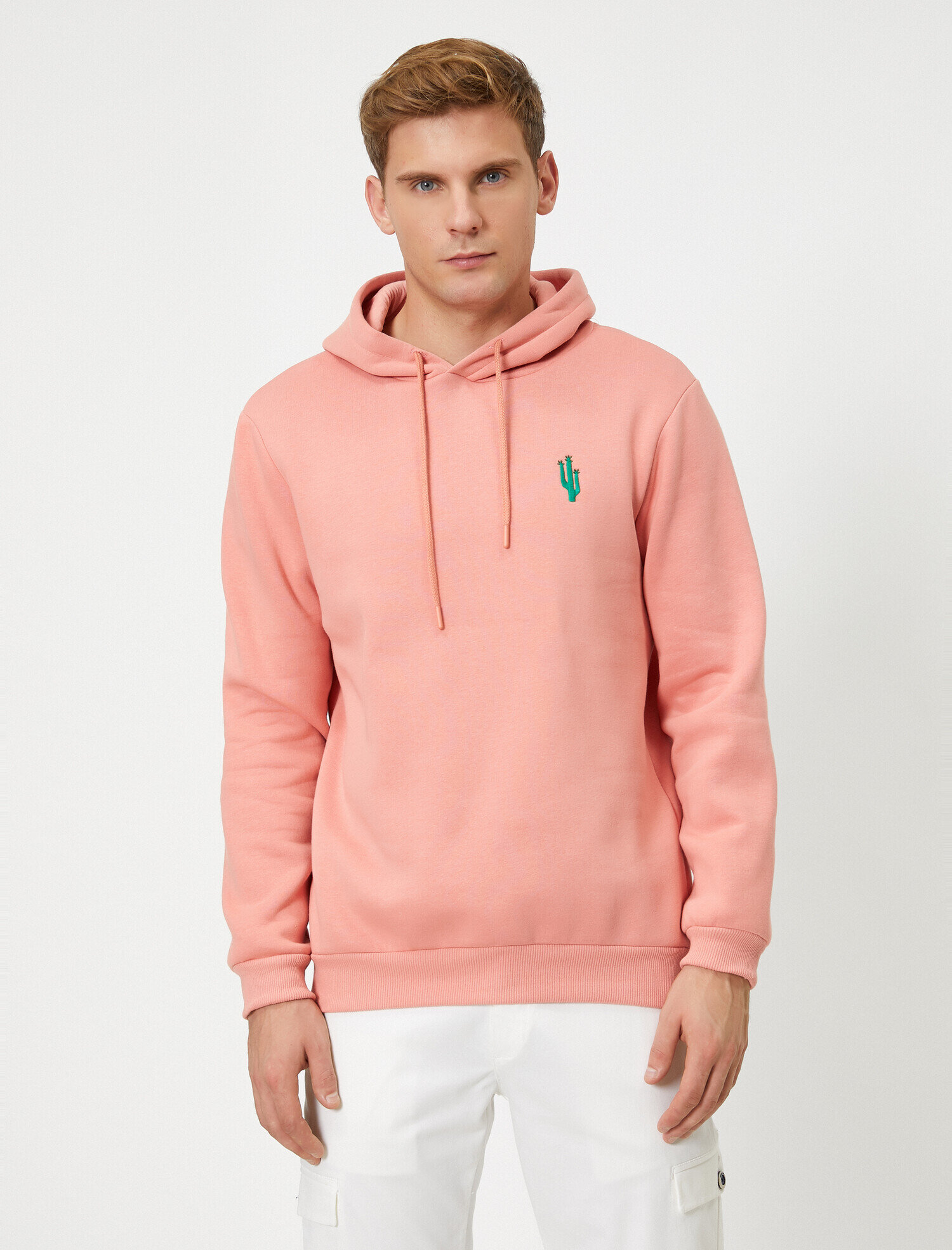   Kapüşonlu İşleme Detaylı Uzun Kollu Sweatshirt