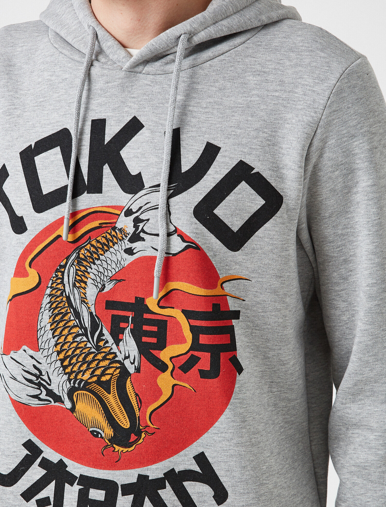   Baskılı Kapüşonlu Uzun Kollu Sweatshirt