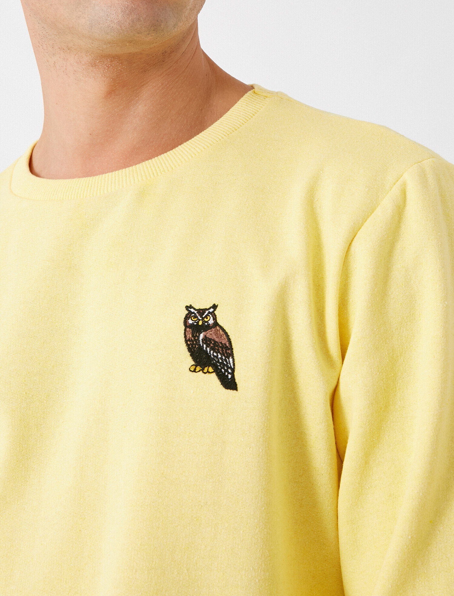   Bisiklet Yaka İşlemeli Uzun Kollu Sweatshirt