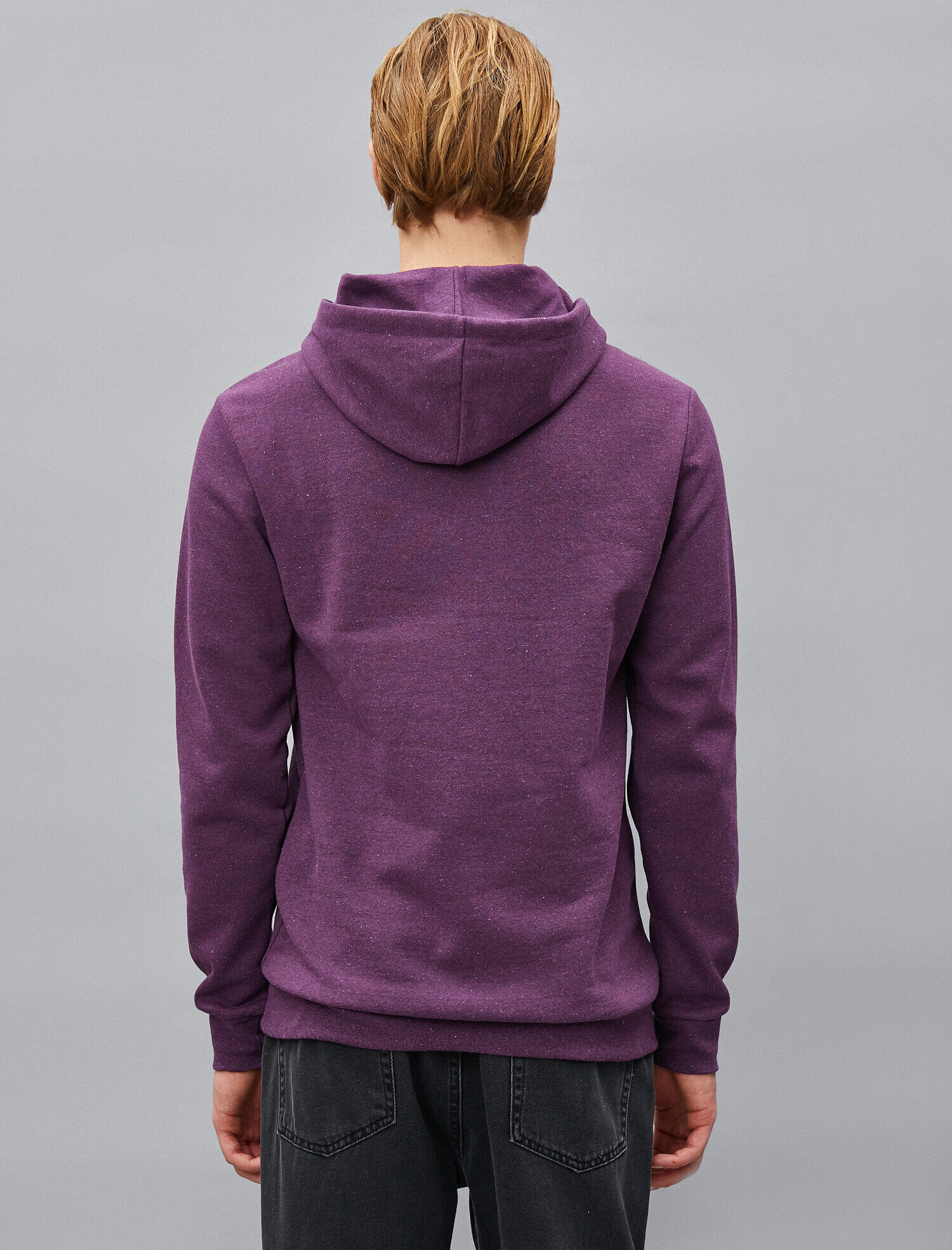 İşlemeli Kapüşonlu Uzun Kollu Sweatshirt