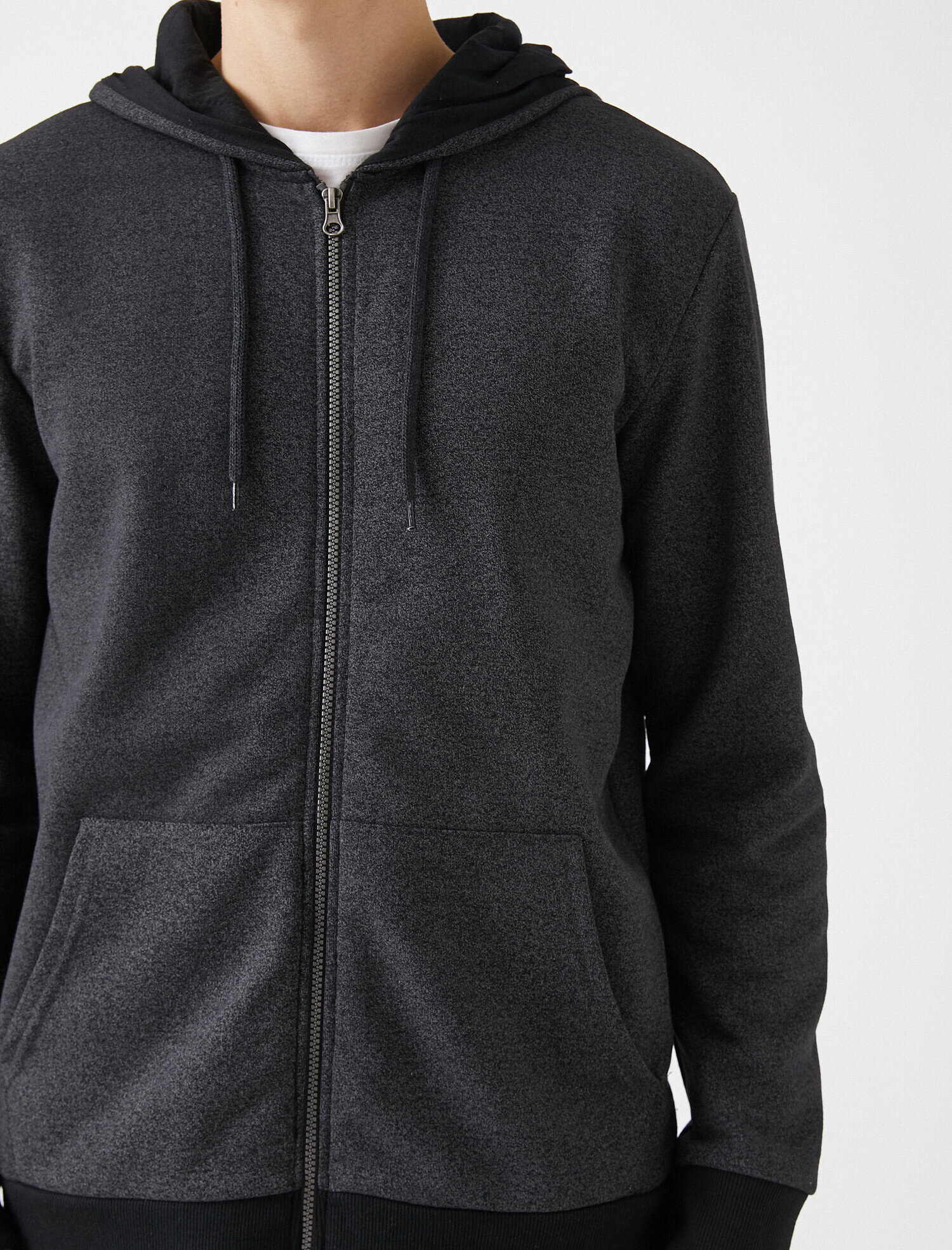   Fermuarlı Cepli Basic Uzun Kollu Sweatshirt