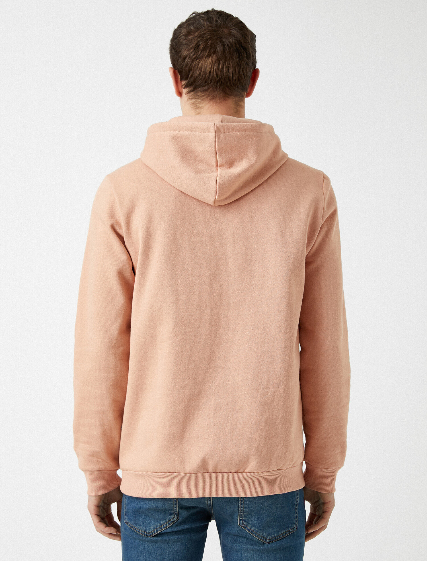   Basic Uzun Kollu Kapüşonlu Pamuklu Sweatshirt