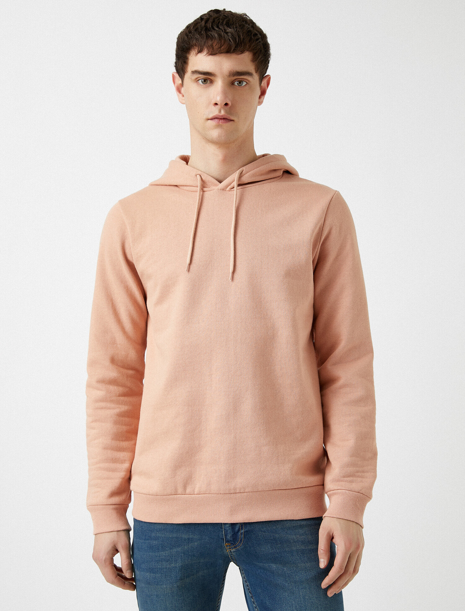   Basic Uzun Kollu Kapüşonlu Pamuklu Sweatshirt