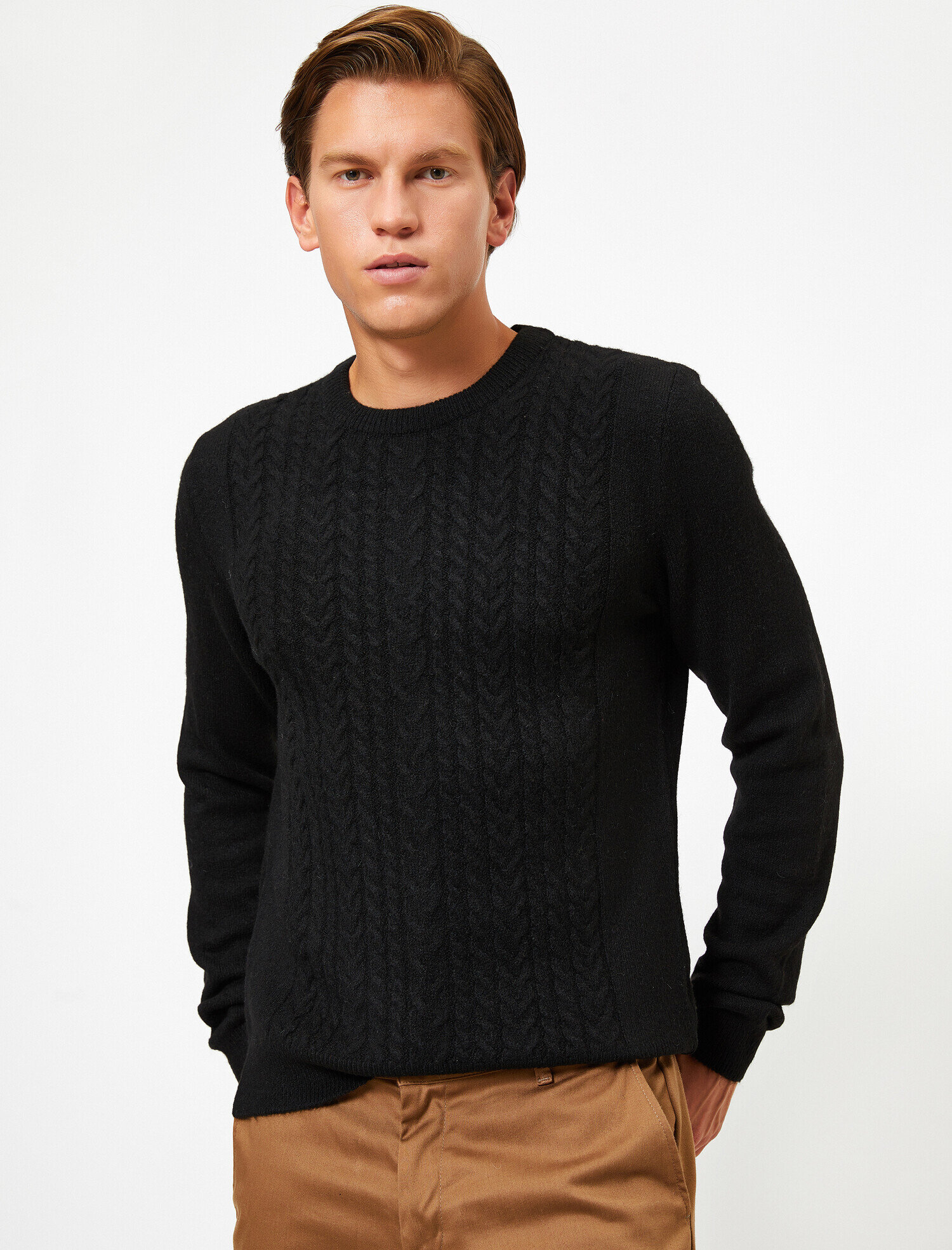 Bisiklet Yaka Slim Fit Triko Kazak
